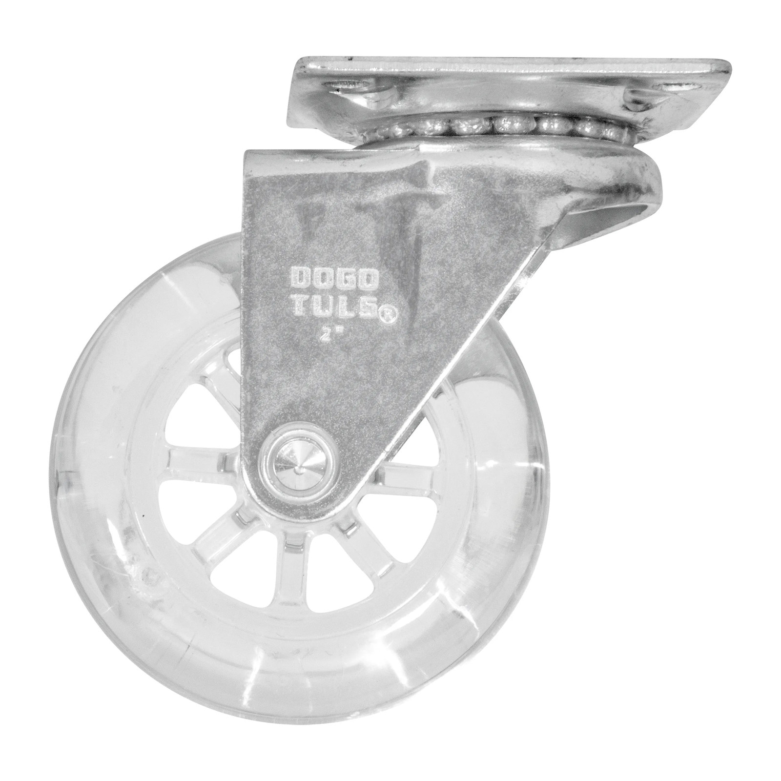 RODAJA PU TRANSPARENTE GIRATORIA 2" - Imagen 2