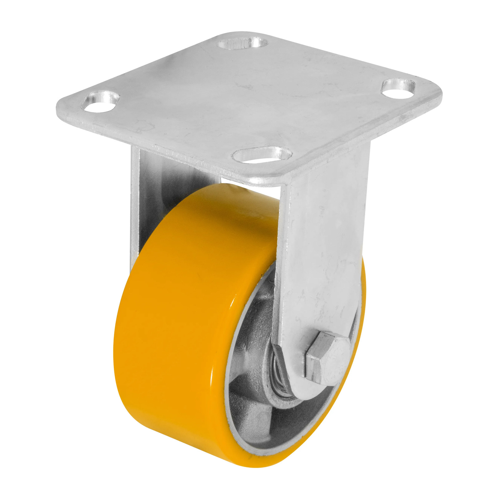 RODAJA ALUMINIO PU NARANJA FIJA 4"