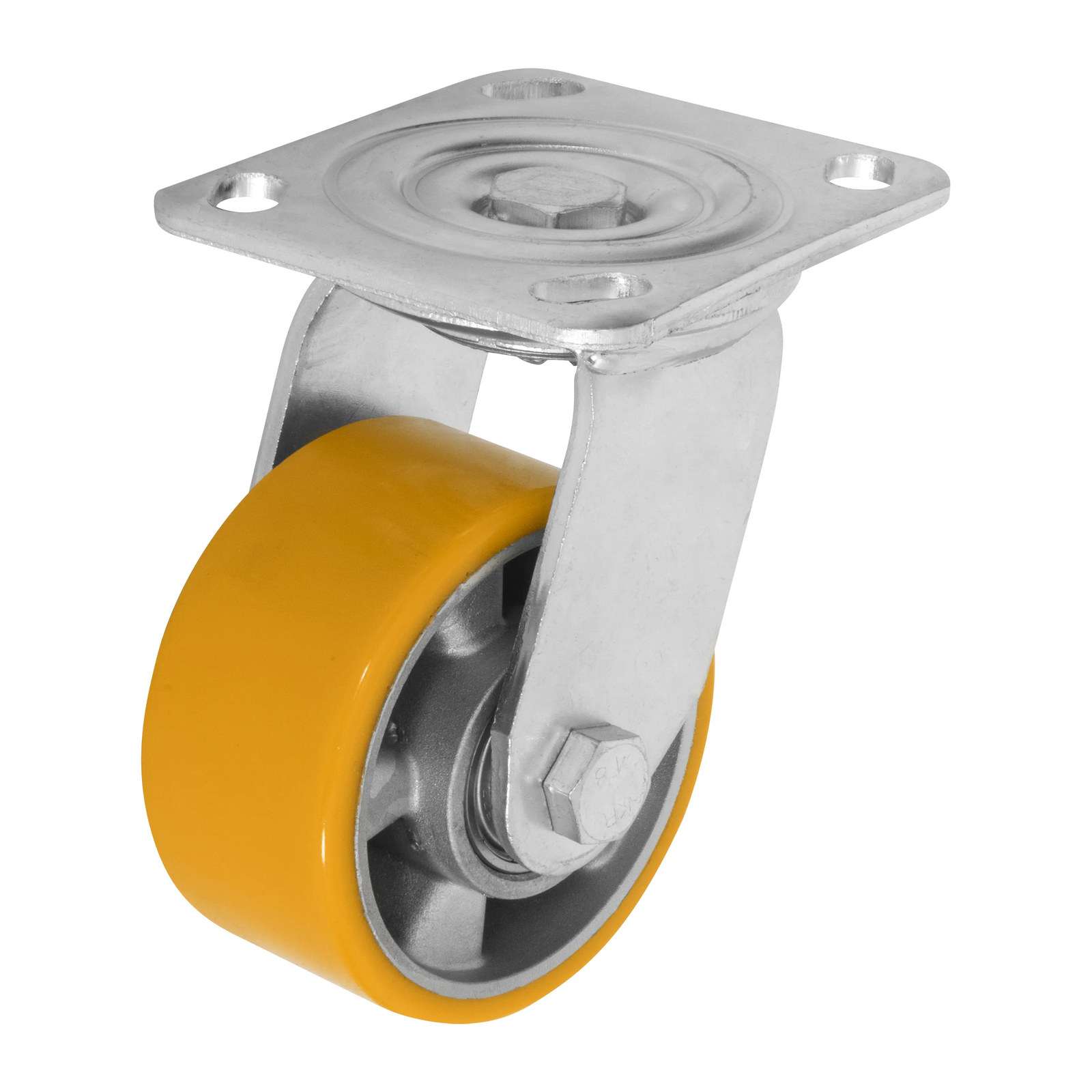 RODAJA ALUMINIO PU NARANJA GIRATORIA 4"