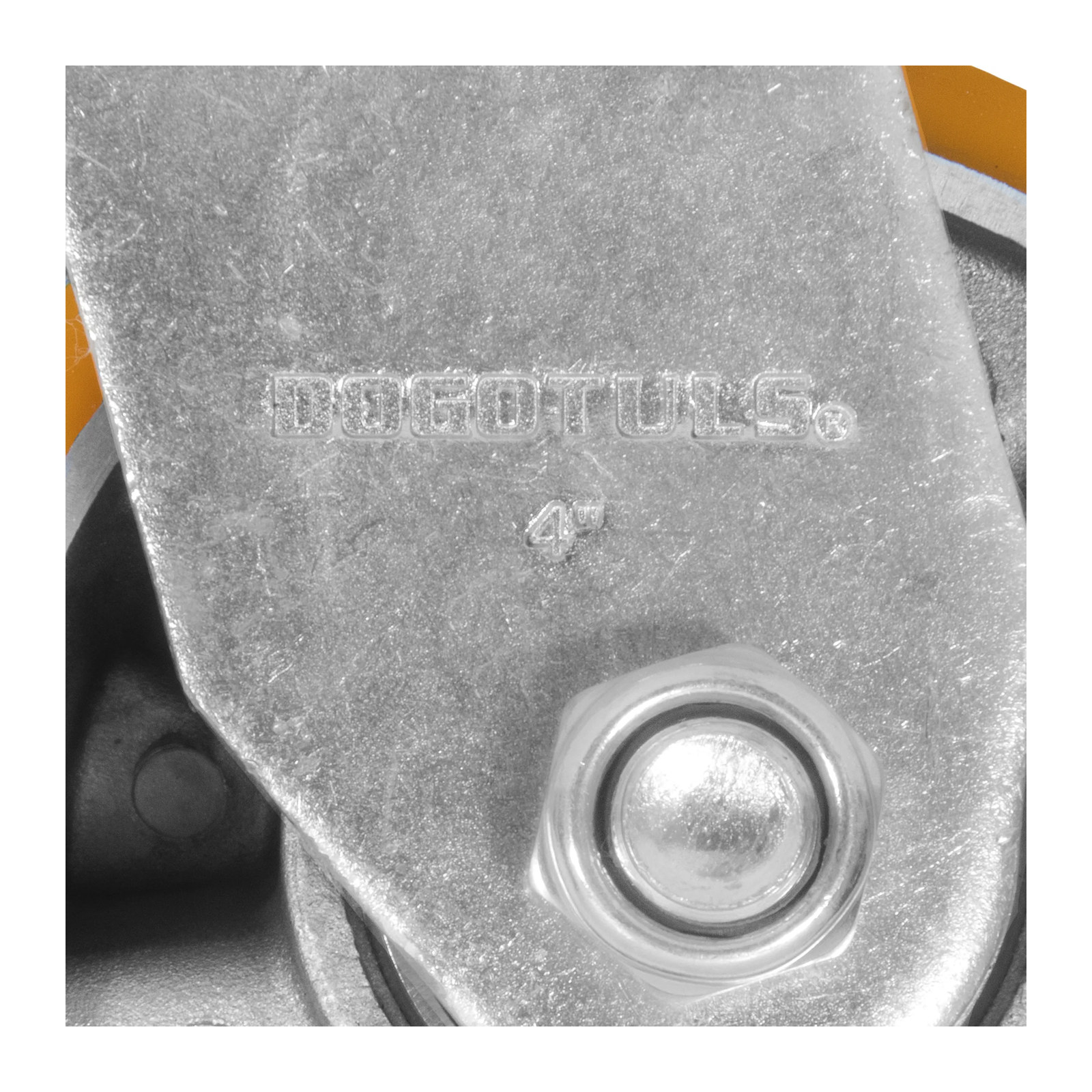RODAJA ALUMINIO PU NARANJA GIRATORIA 4" - Imagen 4