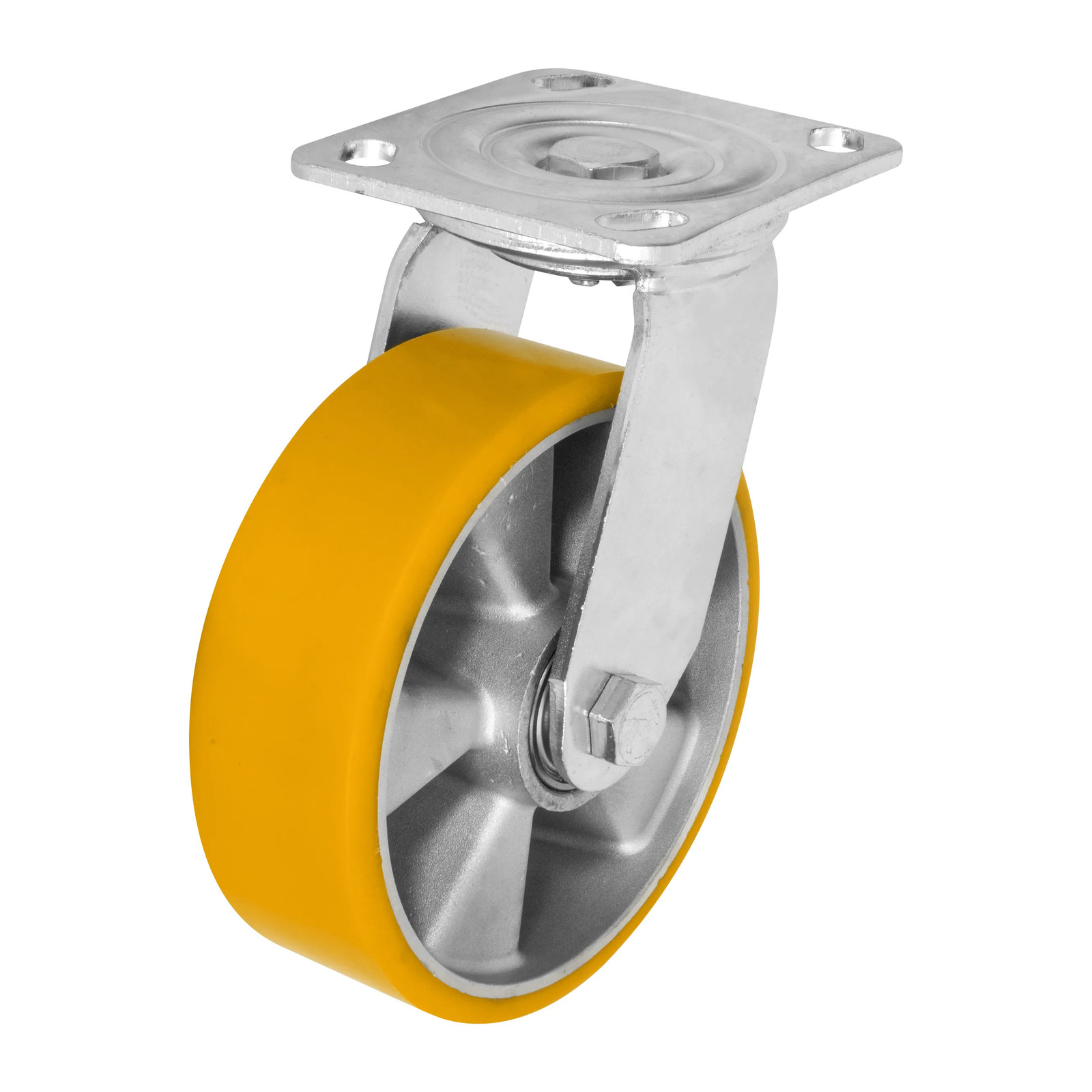 RODAJA ALUMINIO PU NARANJA GIRATORIA 6"