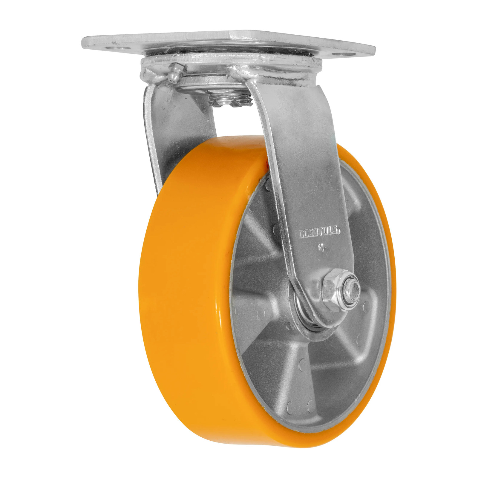 RODAJA ALUMINIO PU NARANJA GIRATORIA 6" - Imagen 3
