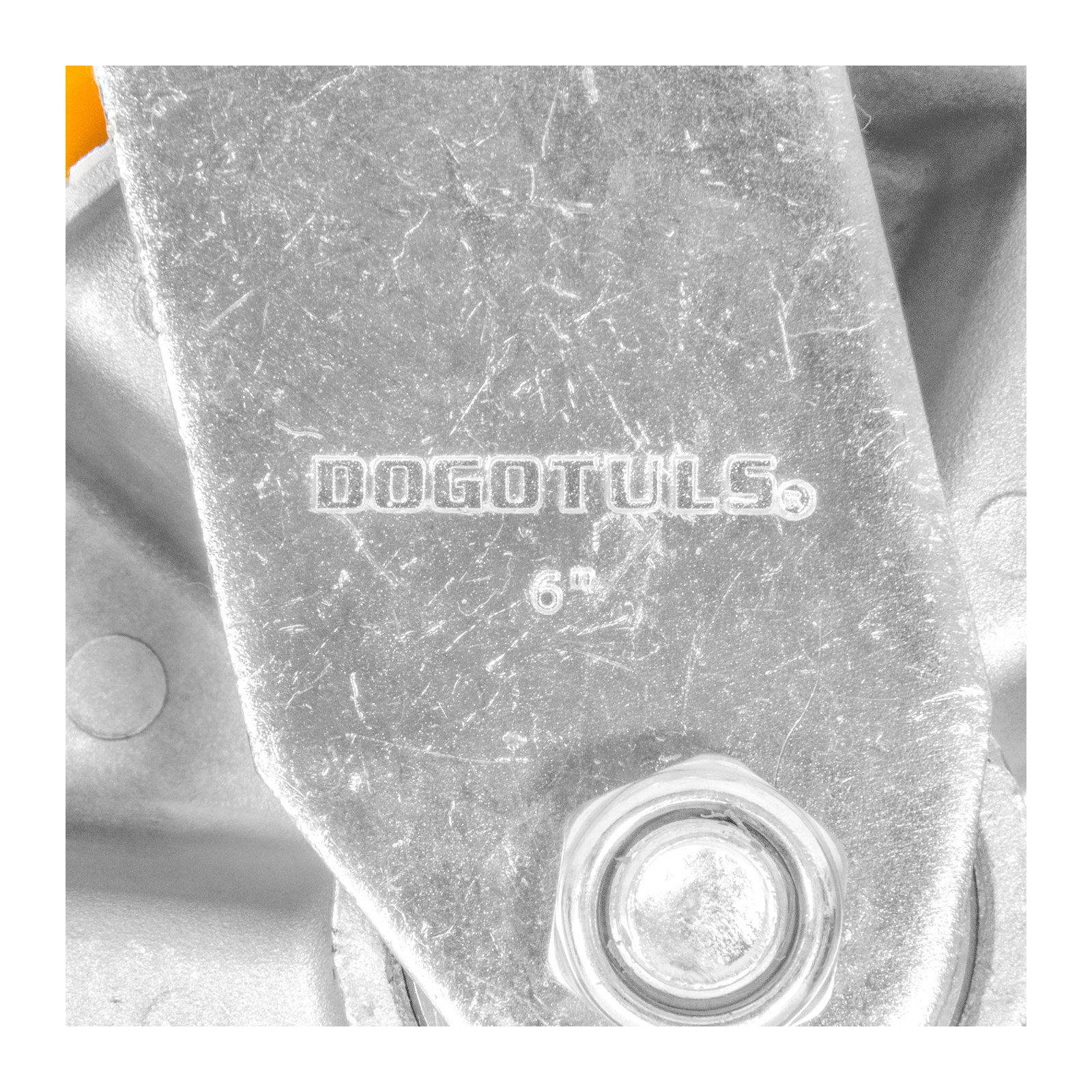 RODAJA ALUMINIO PU NARANJA GIRATORIA 6" - Imagen 4