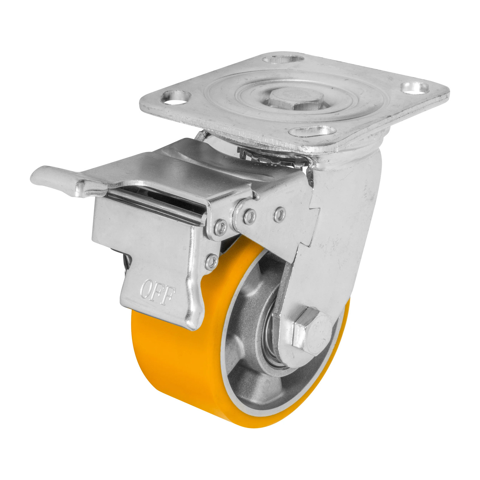 RODAJA ALUMINIO PU NAR GIRAT / FRENO 4"