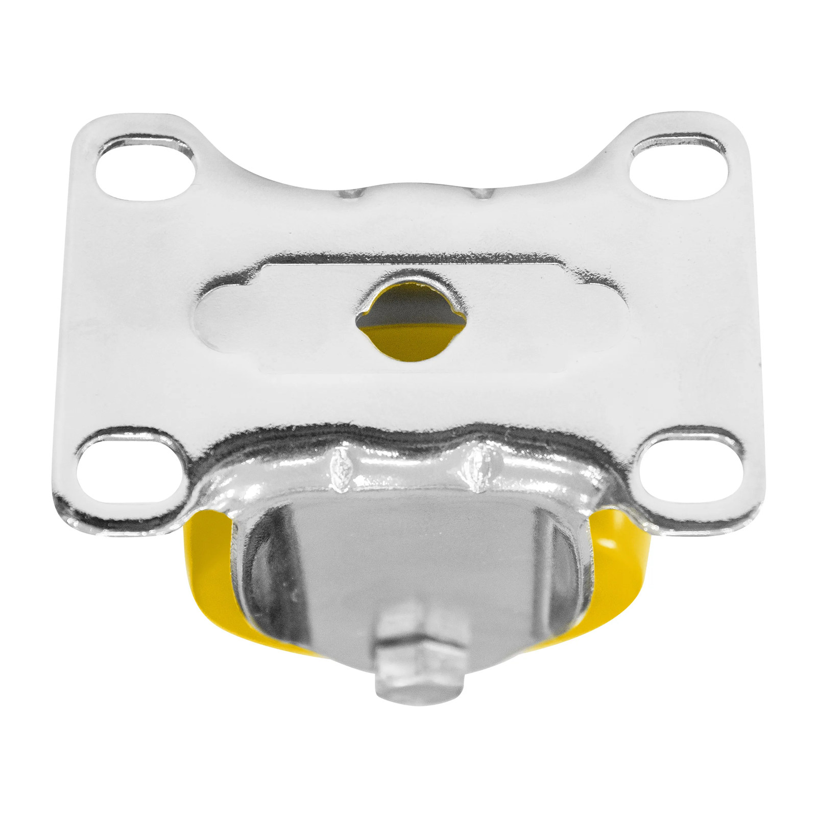 RODAJA DE POLIURETANO AMARILLO, CON HERRAJE CROMADO, FIJA, CON PLACA 3" - Imagen 4