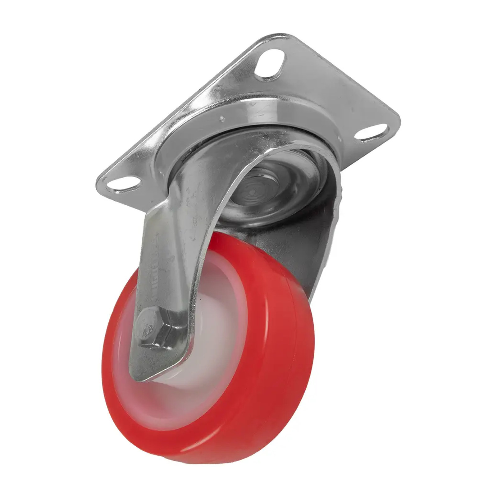 RODAJA DE NYLON CON PU ROJO GIRATORIA 3" - Imagen 3