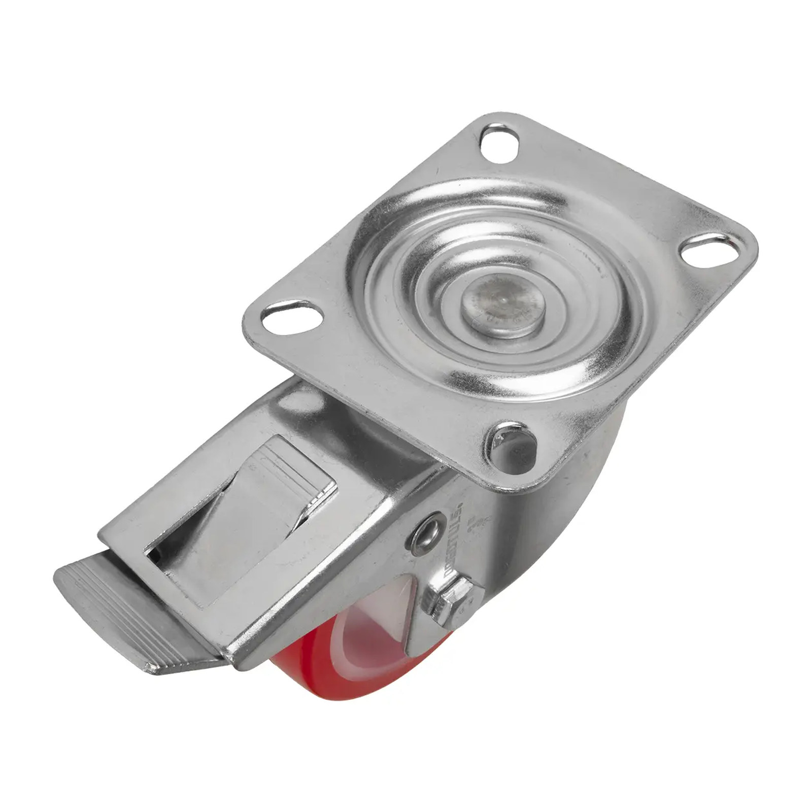 RODAJA NYLON CON PU ROJO GIRAT FRENO 3"