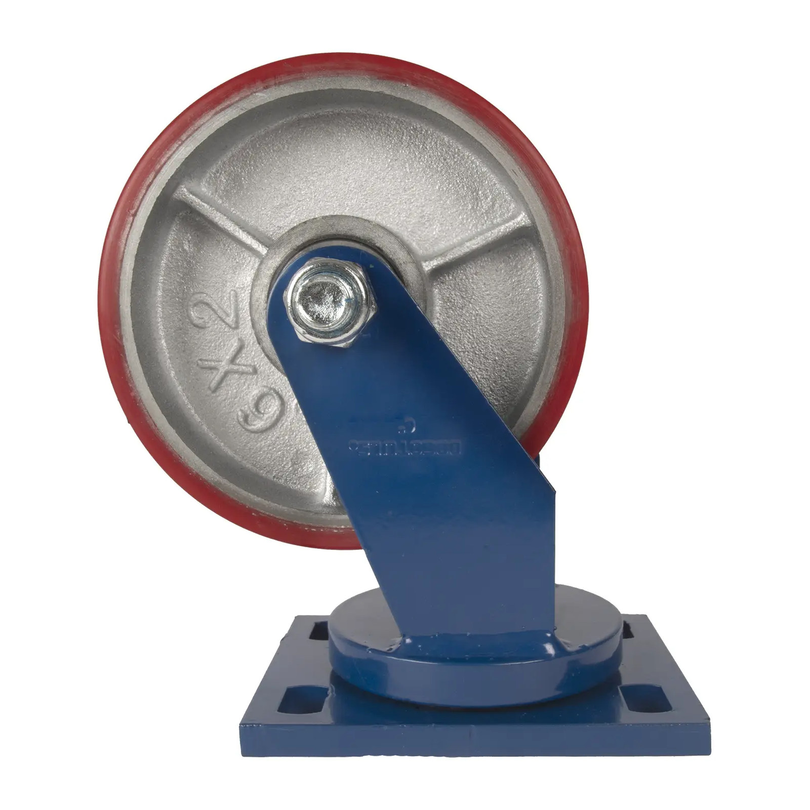 RODAJA CARGA PESADA PU ROJO GIRATORIA 6" - Imagen 3