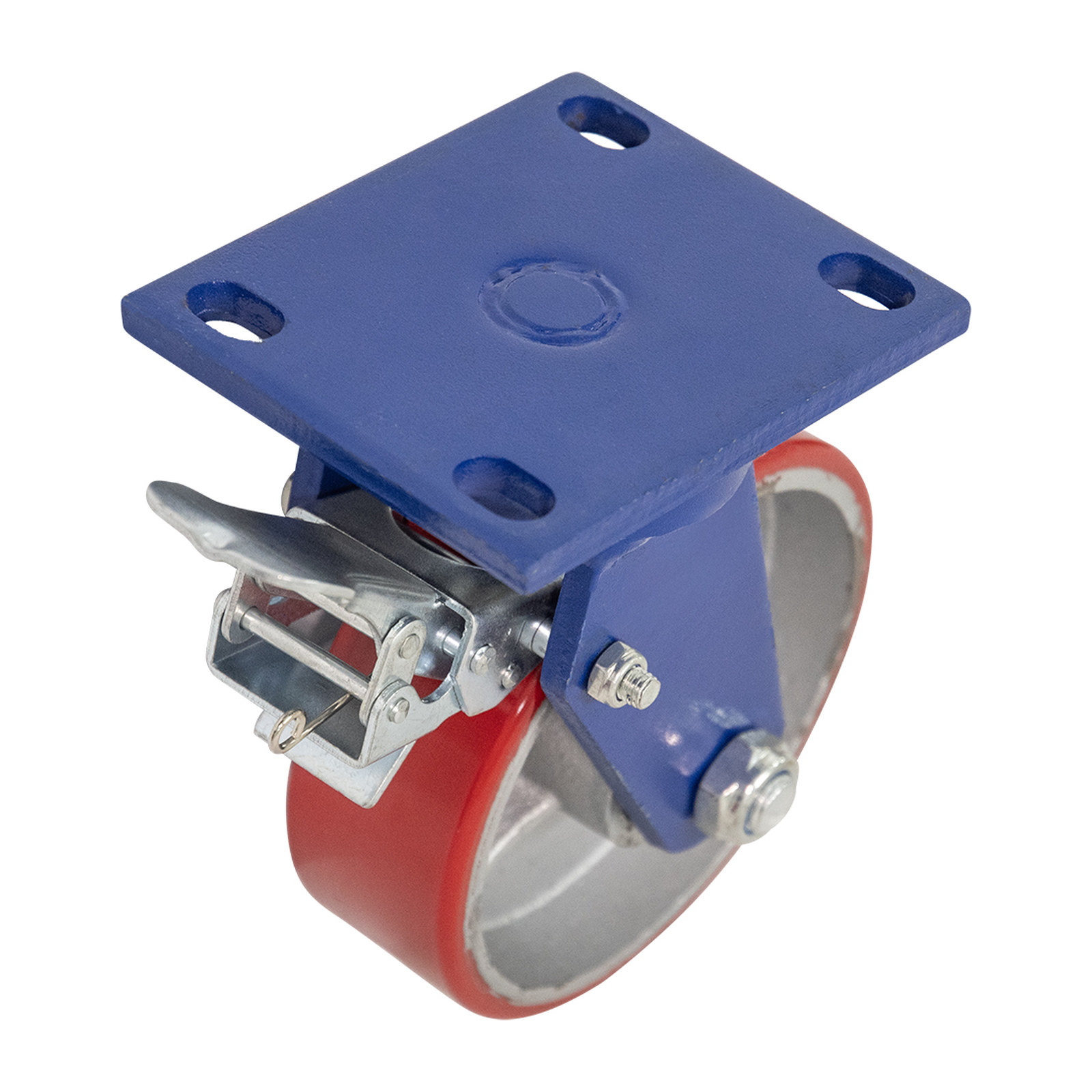 RODAJA CARGA PESADA PU ROJO GIRATORIA FRENO 6"