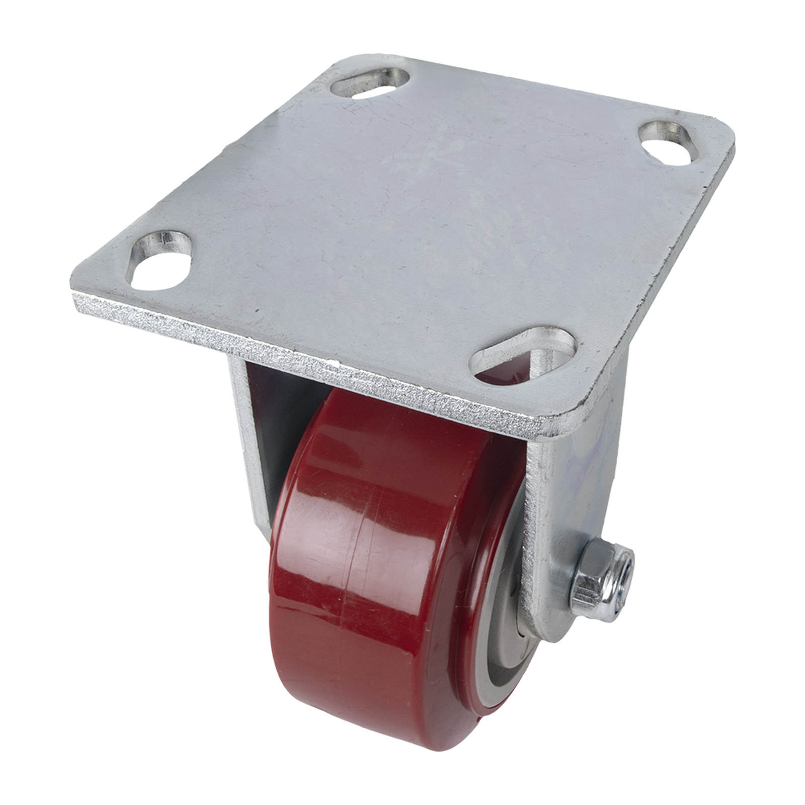 Rodaja de PU Marrón Fija 4" - Paquete 4 Piezas