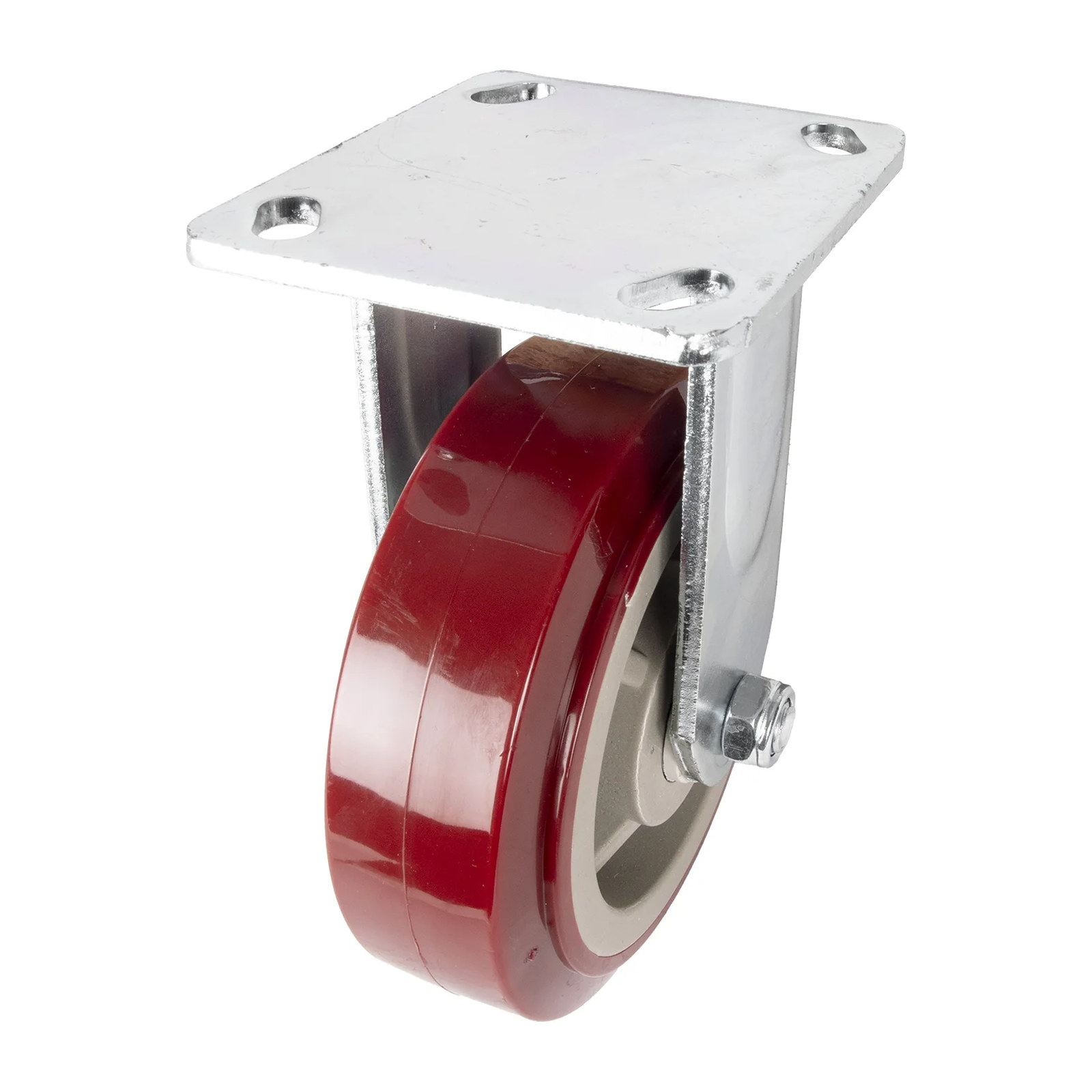 Rodaja de PU Marrón Fija 6" - Paquete 4 Piezas