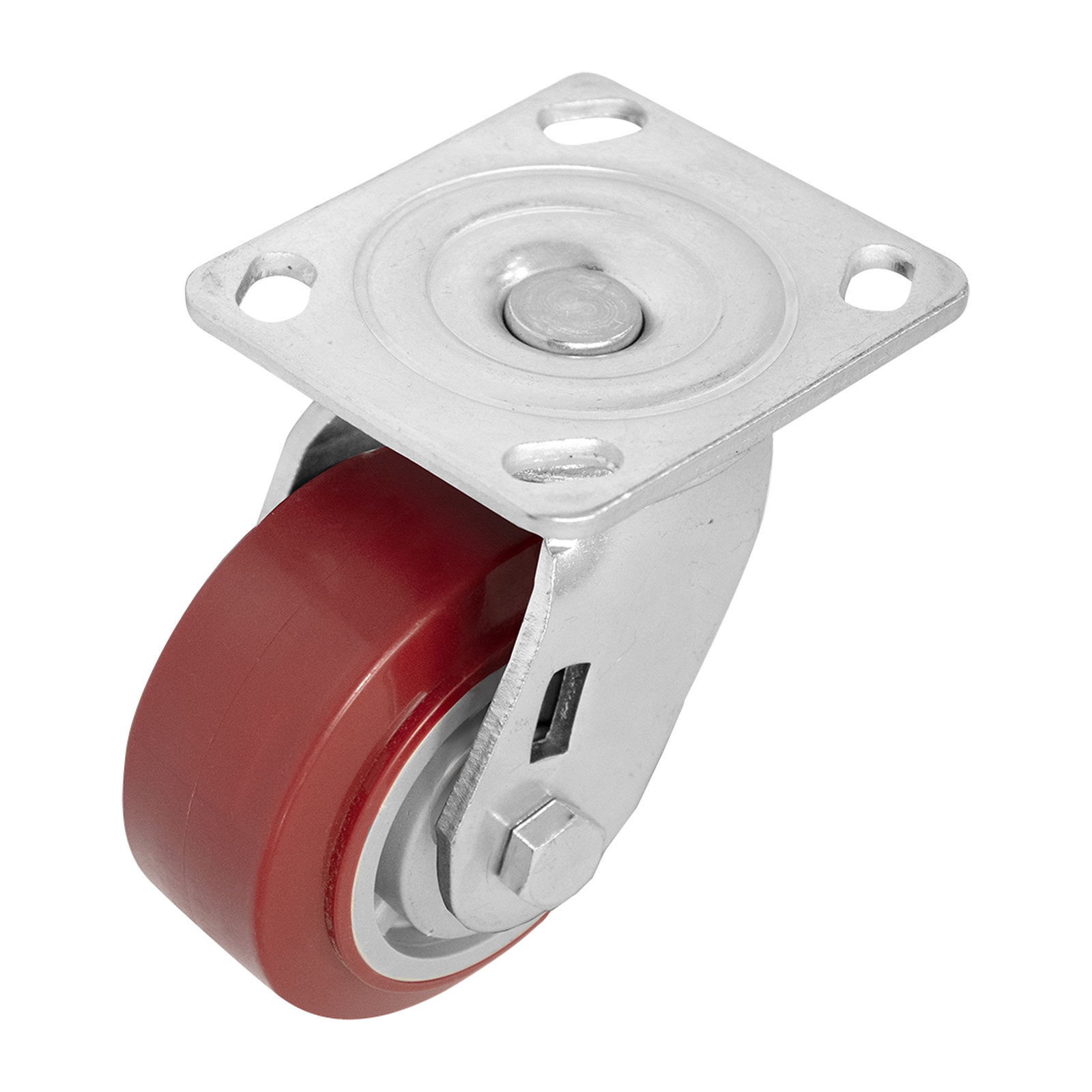 Rodaja de PU Marrón Giratoria 6" - Paquete 4 Piezas