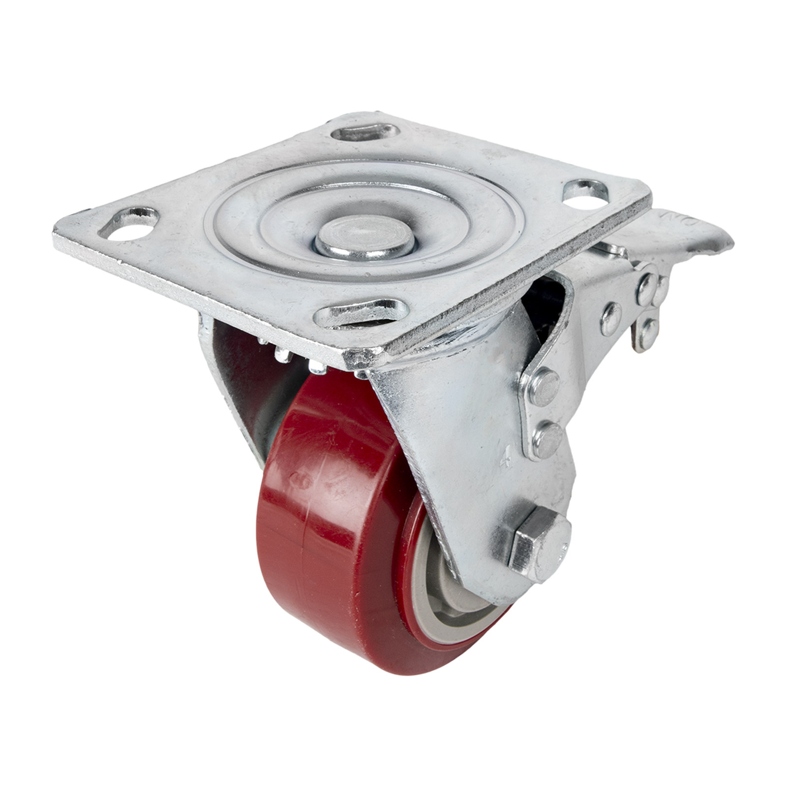 RODAJA DE PU MARRON GIRATORIA FRENO 4"