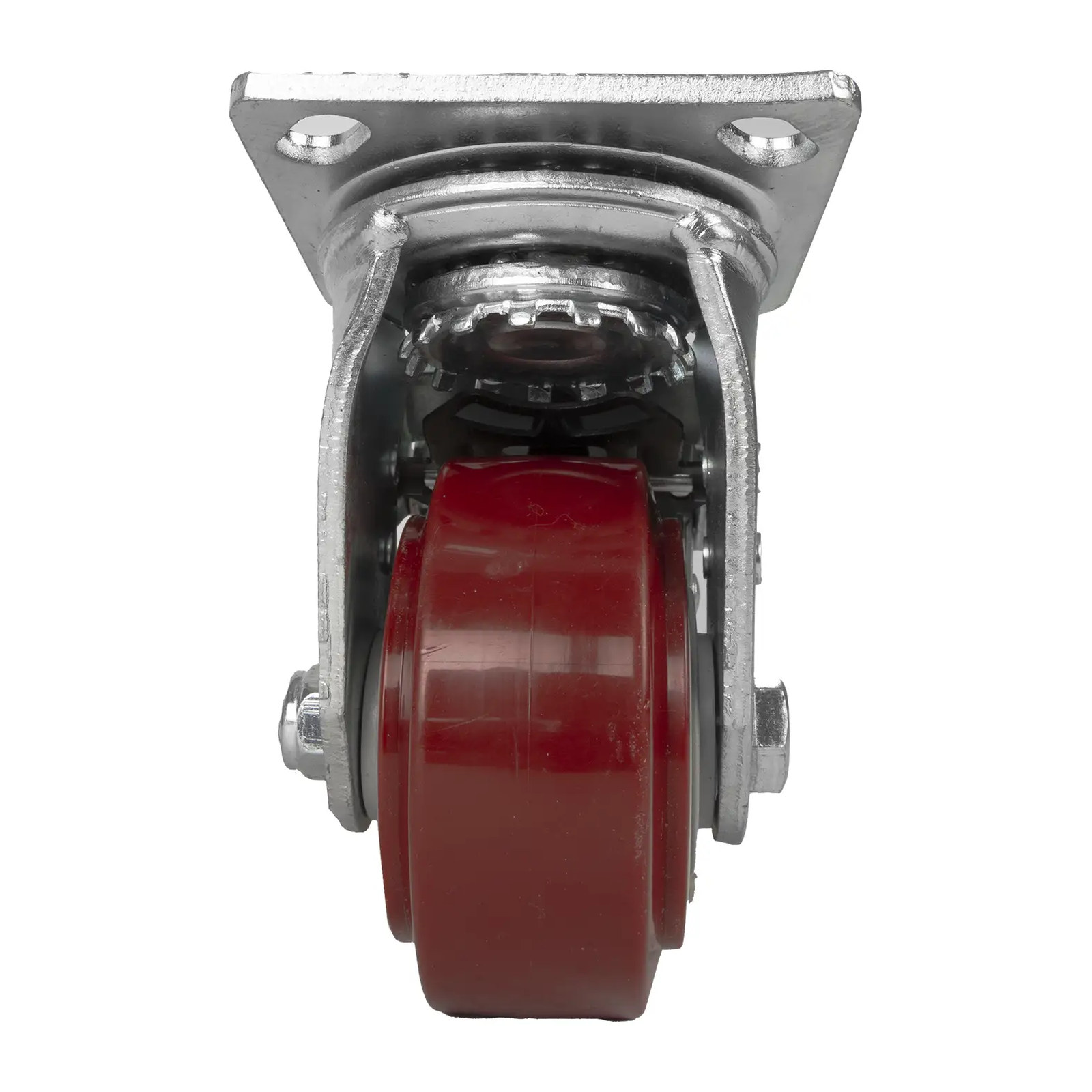 RODAJA DE PU MARRON GIRATORIA FRENO 4" - Imagen 3