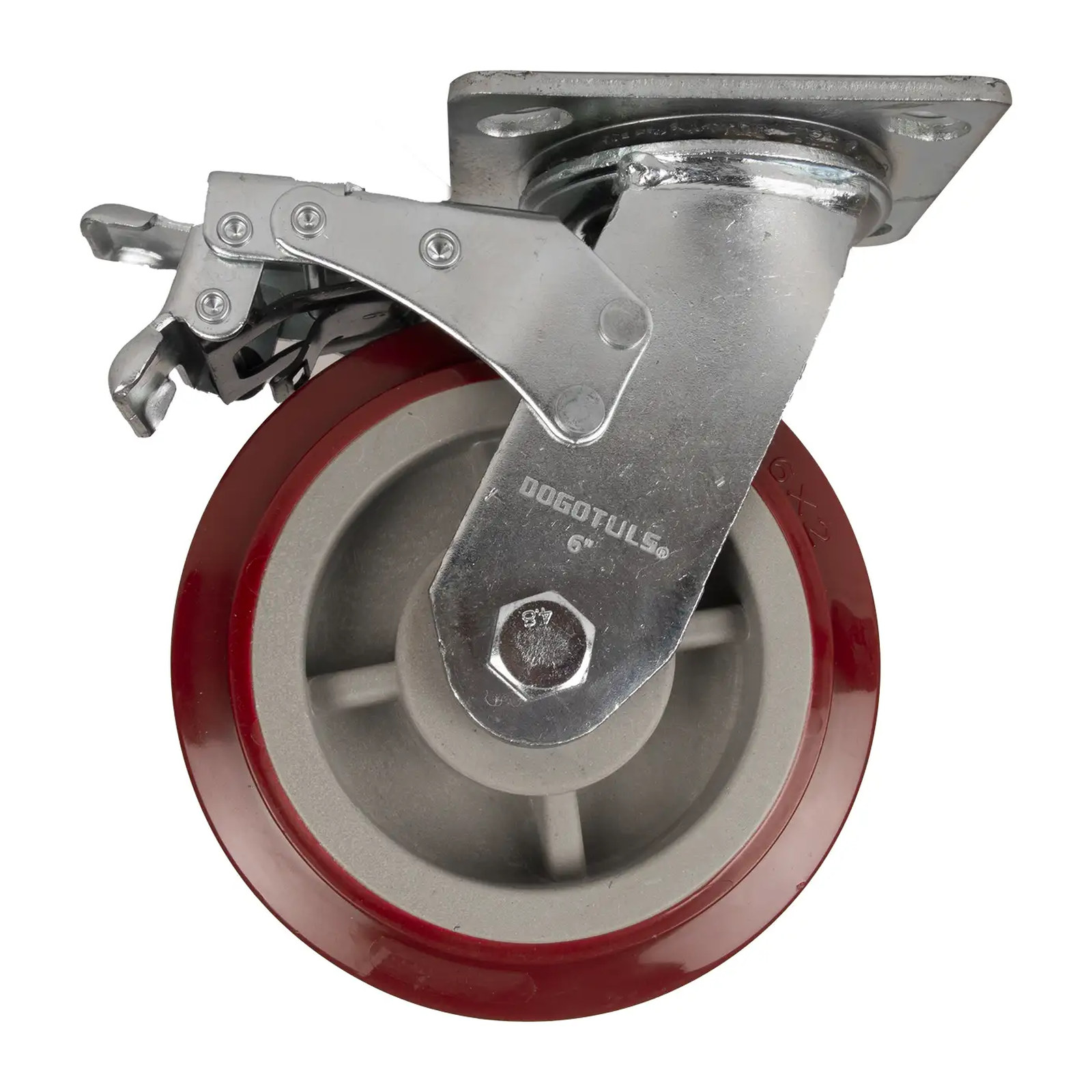 RODAJA DE PU MARRON GIRATORIA FRENO 6" - Imagen 3