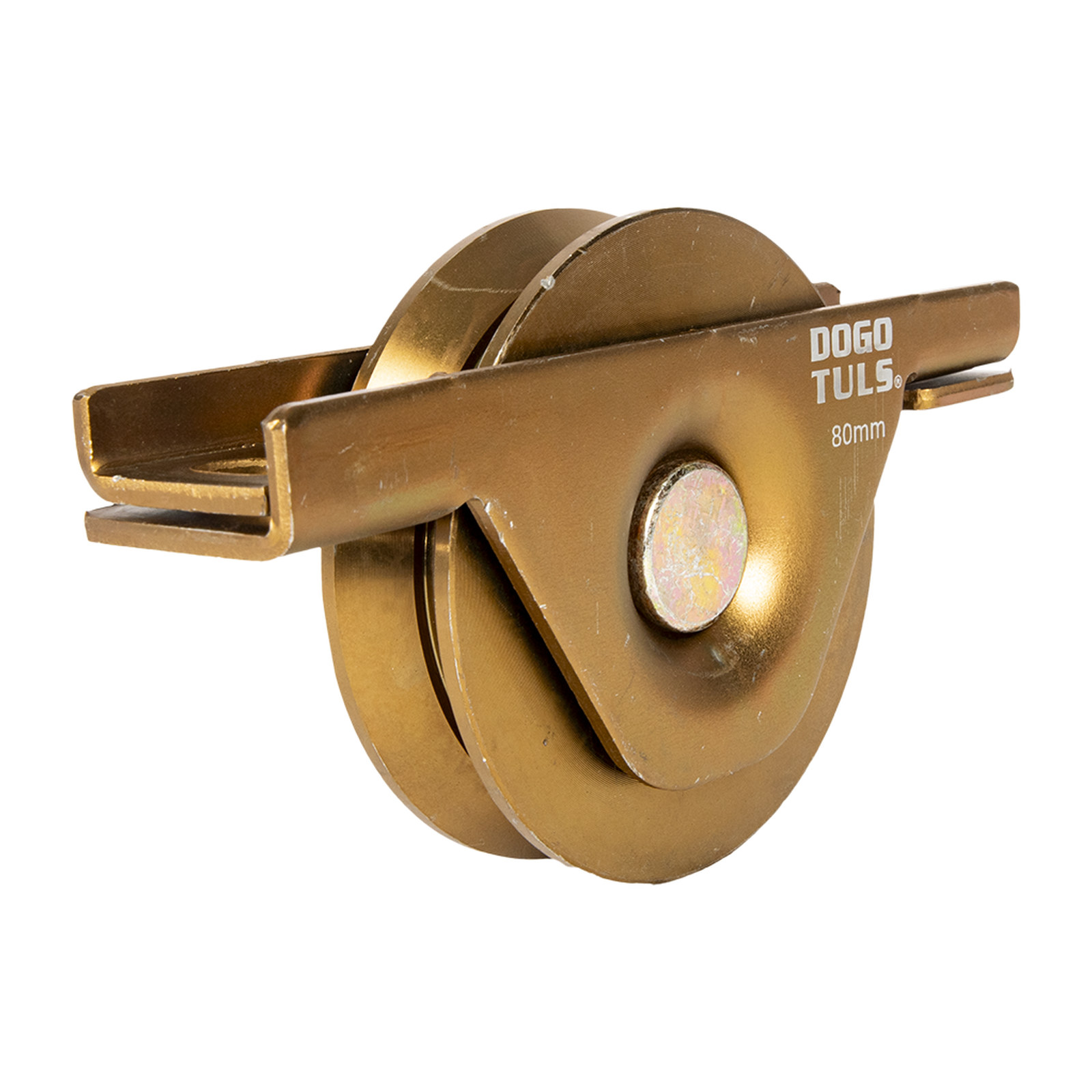 Rueda para Portón de Acero en V con Soporte 80 mm - Paquete 2 Piezas