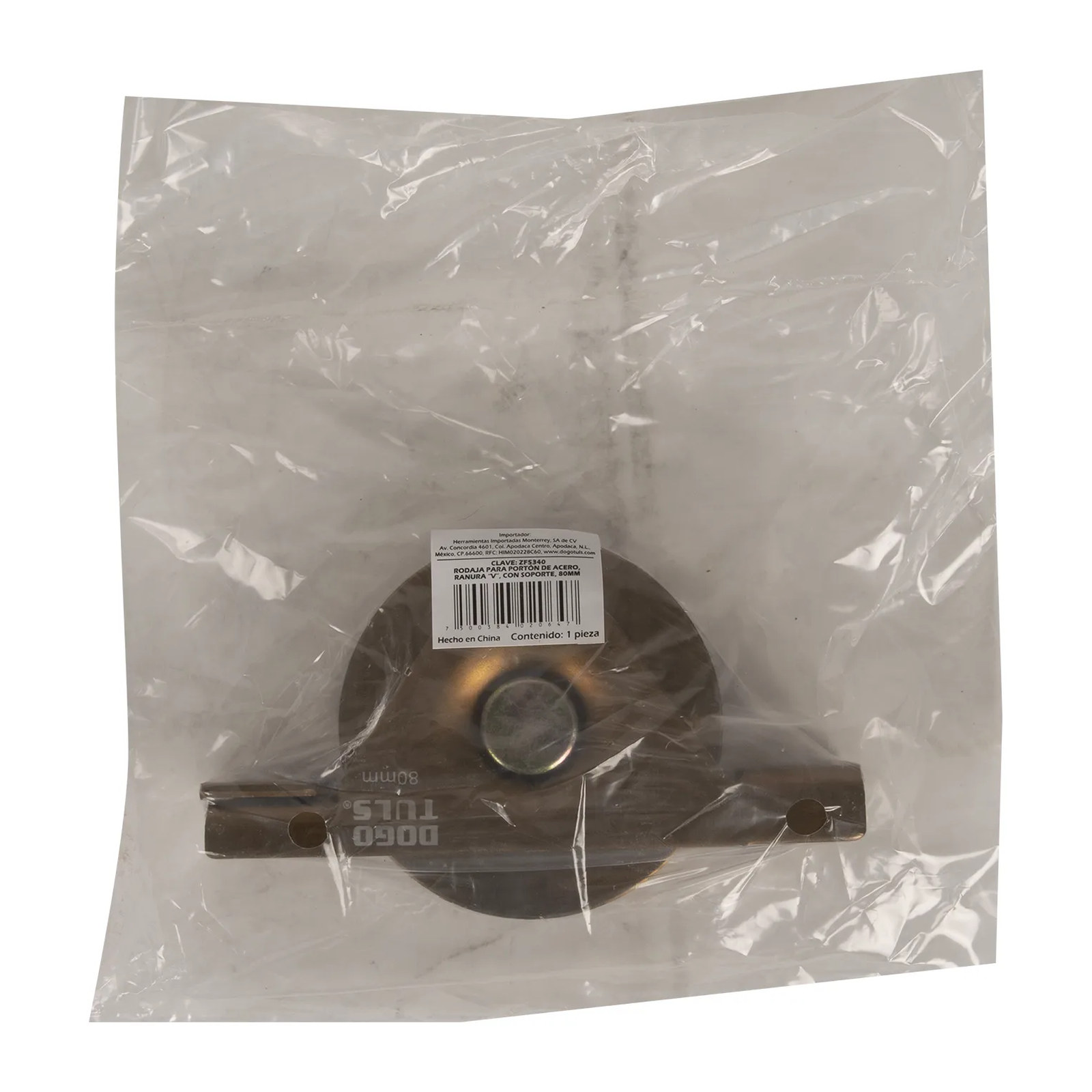 Rueda para Portón de Acero en V con Soporte 80 mm - Imagen 3