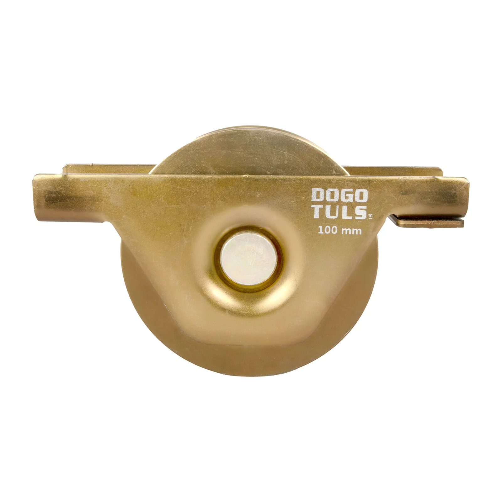 RUEDA PORTON ACERO V SOPORTE 100MM
