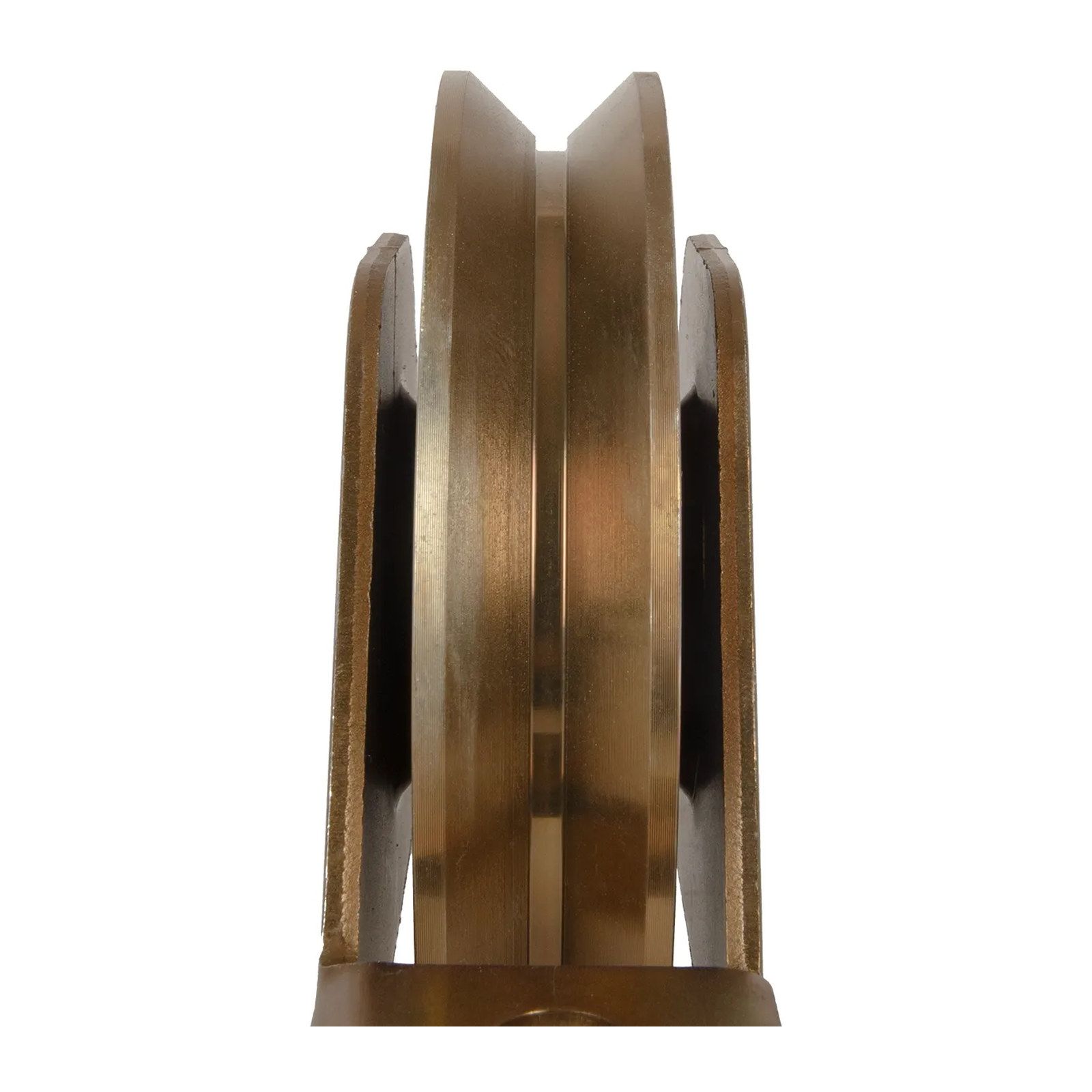 RUEDA PORTON ACERO V SOPORTE 100MM - Imagen 3