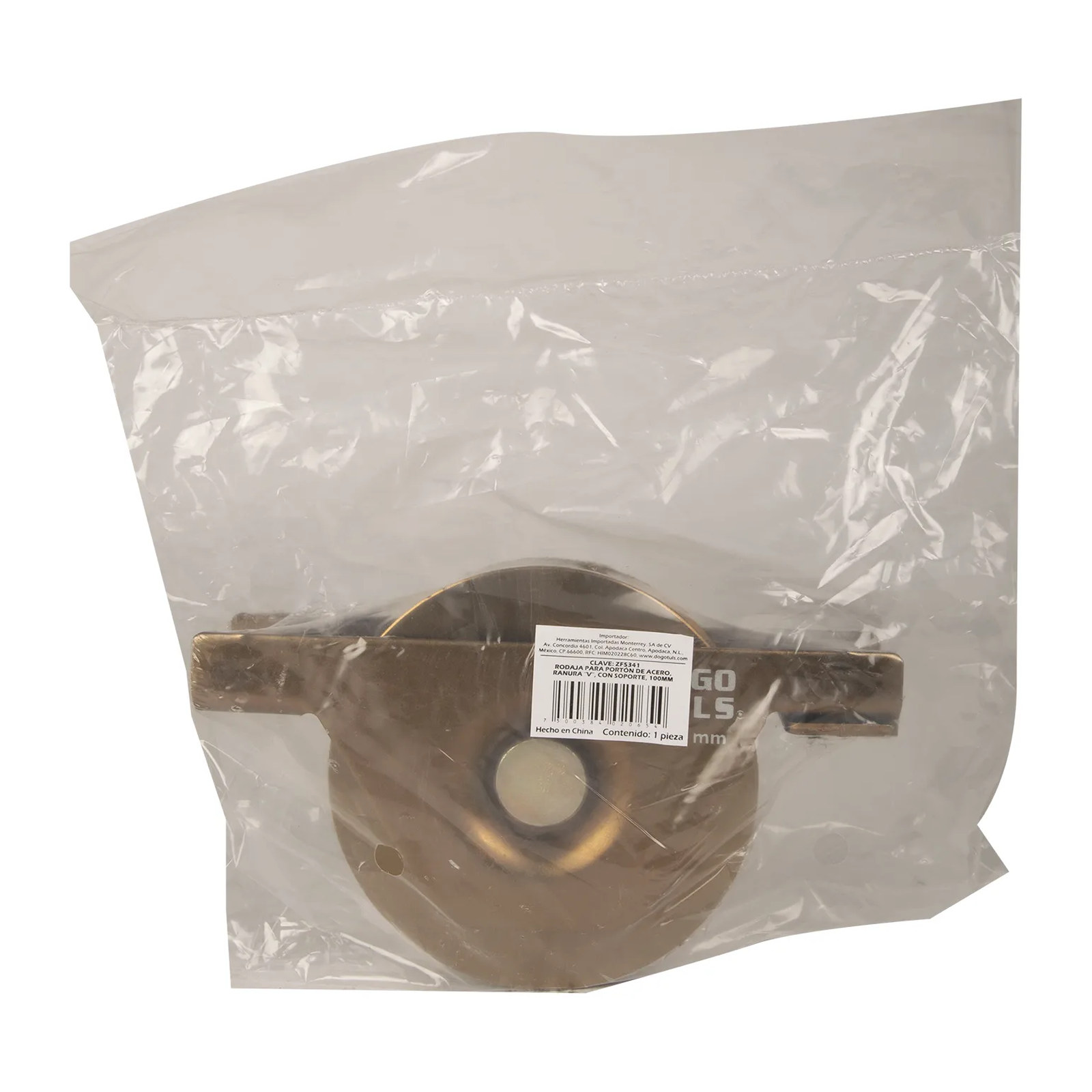 RUEDA PORTON ACERO V SOPORTE 100MM - Imagen 4