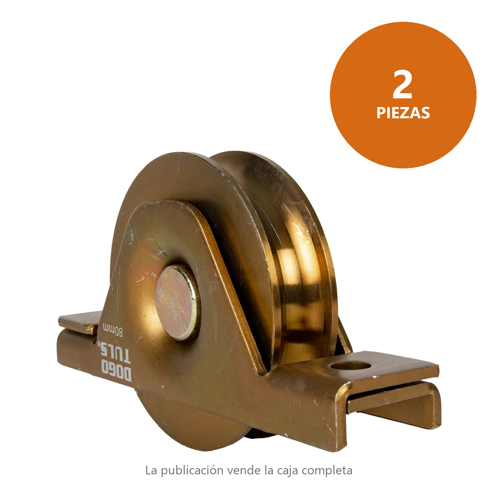 Rueda para Portón de Acero en U con Soporte 80 mm - Imagen 3