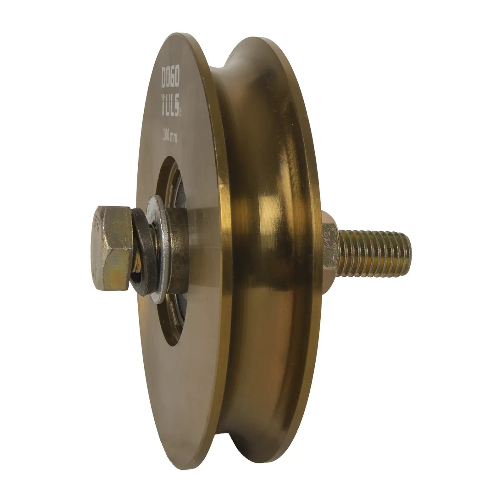 Rueda para Portón de Acero en U con Perno 100 mm - Paquete 2 Piezas