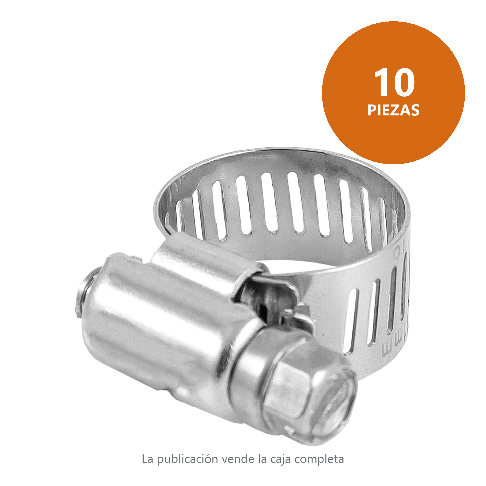 ABRAZADERA SINFIN D/ACERO INOXIDABLE #8 11-23MM x 13MM (Precio x pieza - Empaque c/10 pzas) - Imagen 3