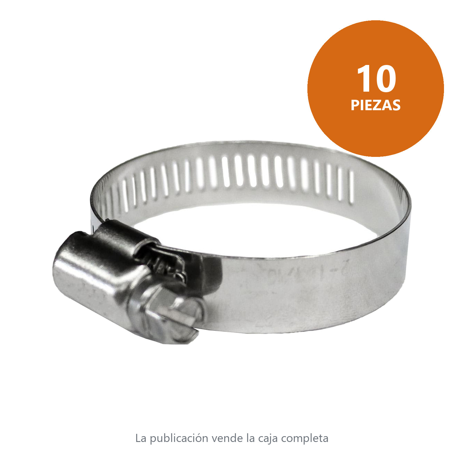 ABRAZADERA SINFIN D/ACERO INOXIDABLE #24 27-51MM X 13MM (Precio x pieza - Empaque c/10 pzas) - Imagen 3