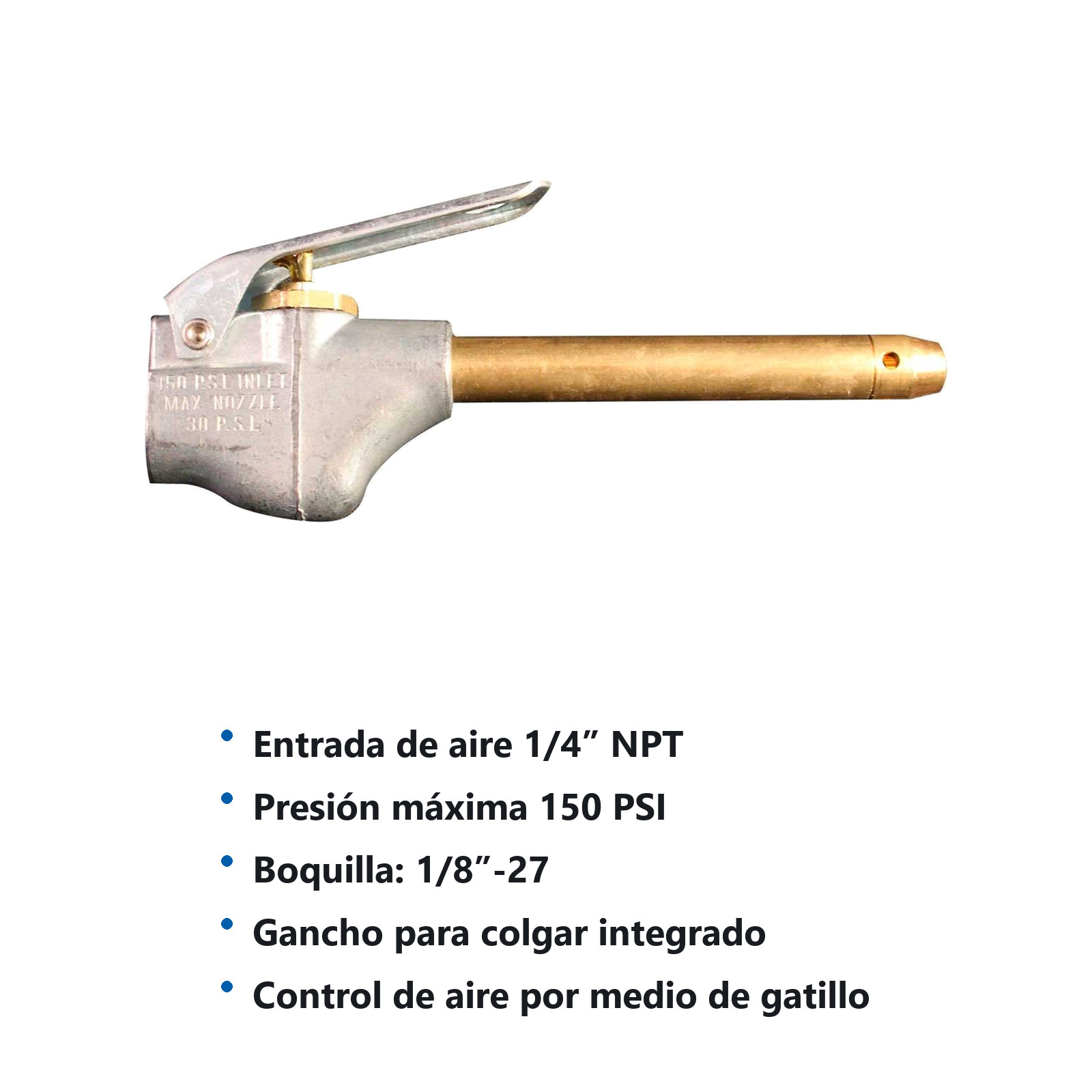 PISTOLA PARA SOLPETEAR 1/4"NPT SIN BOQUILLA Mod S-150BK - Imagen 3