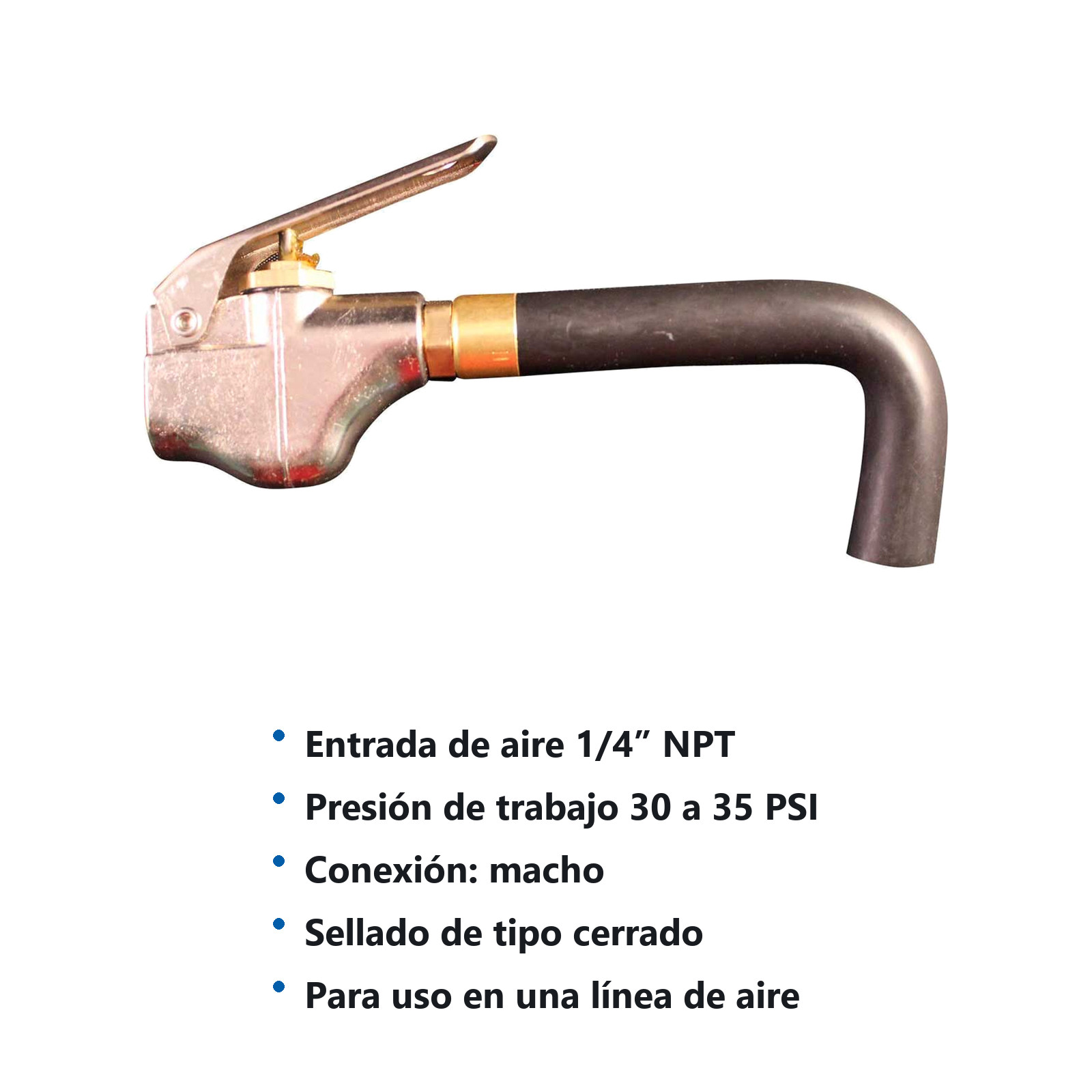 VALVULA CON MANGUERA 1/4" NPT PARA AGUA DE CONEXION HEMBRA  Mod  209BK - Imagen 3