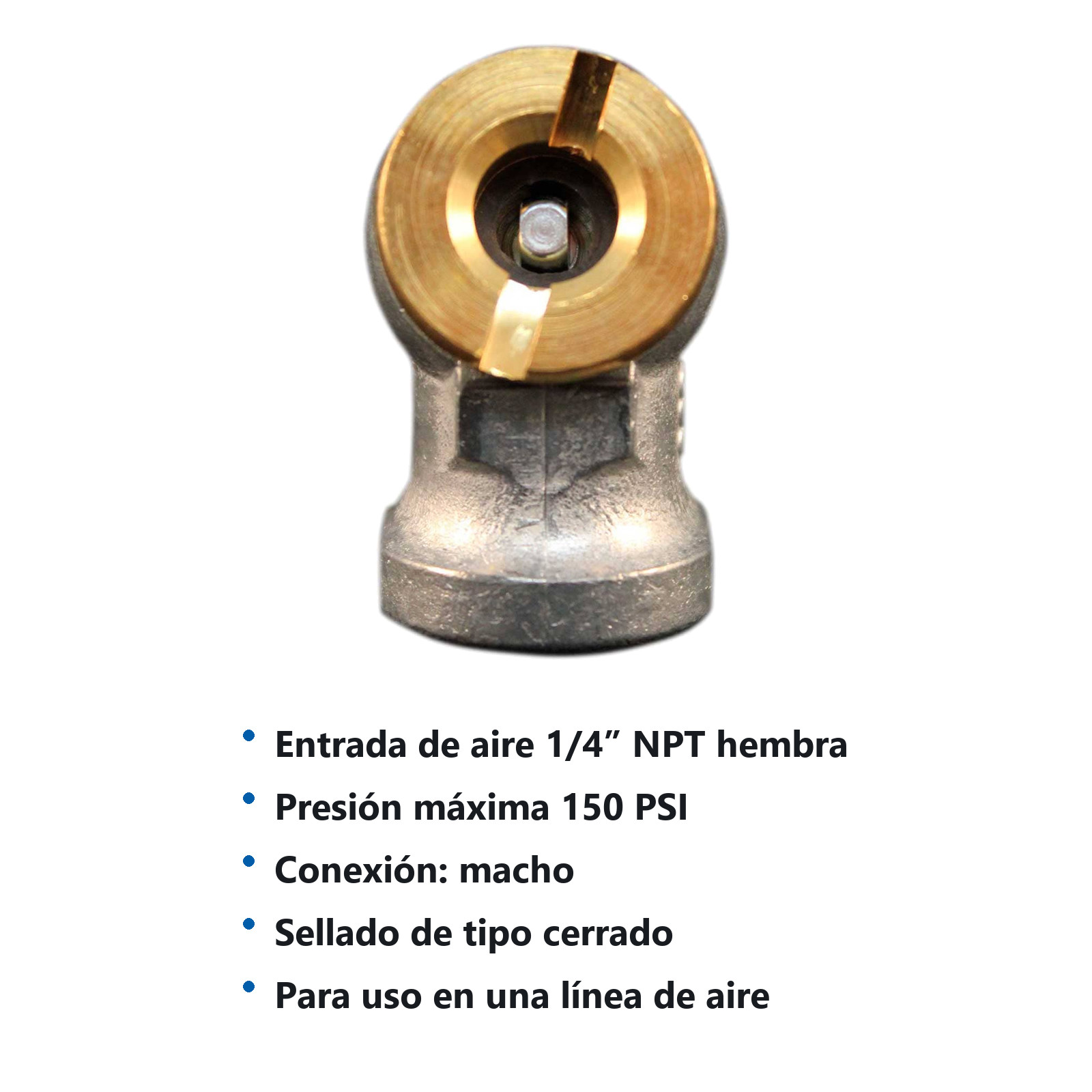 VALVULA PARA INFLAR SENCILLA 1/4"NPT CON ENTRADA HEMBRA  Mod  699BK - Imagen 2