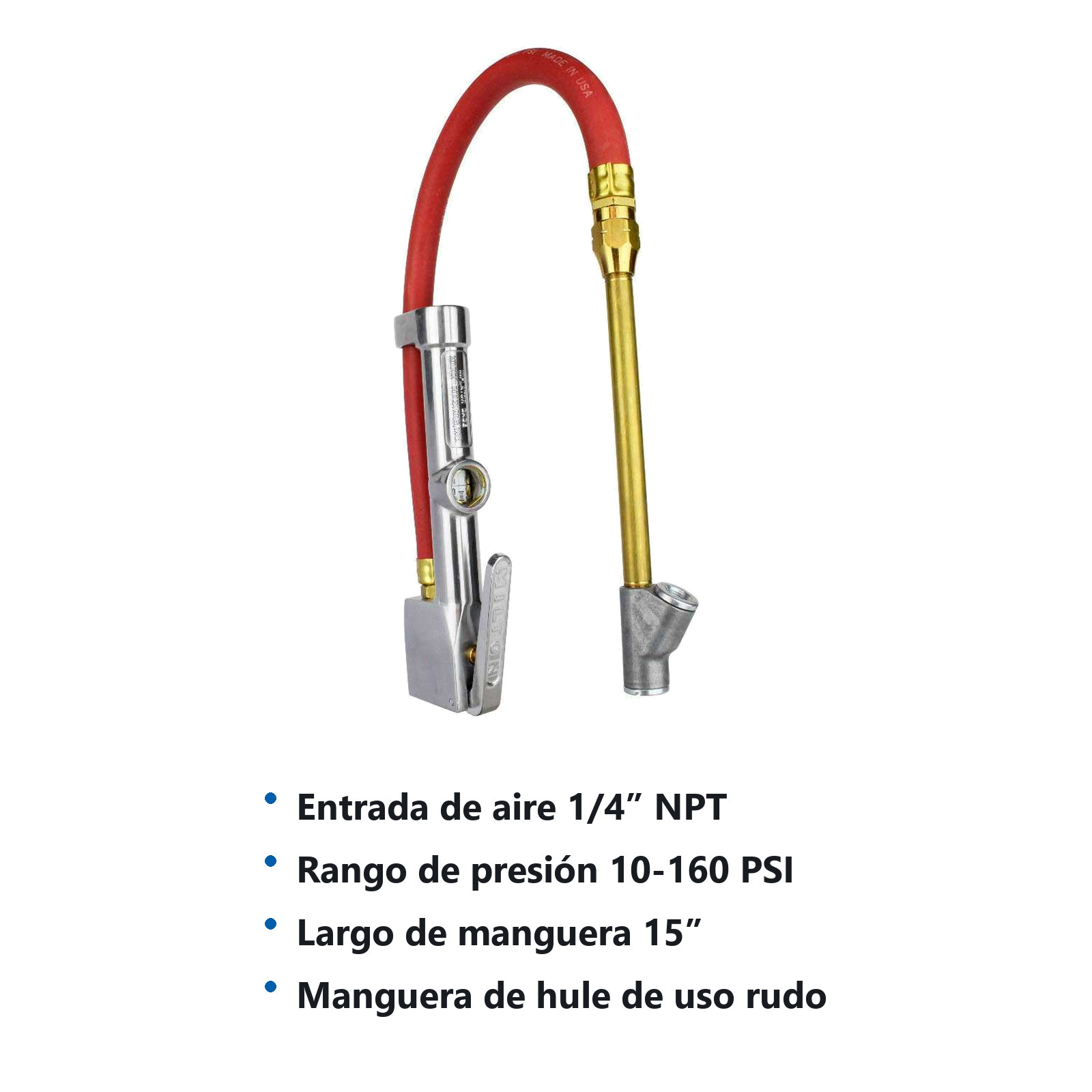 CALIBRADOR CON VALVULA DOBLE DE INFLADO 120LB  Mod  S-516 - Imagen 4