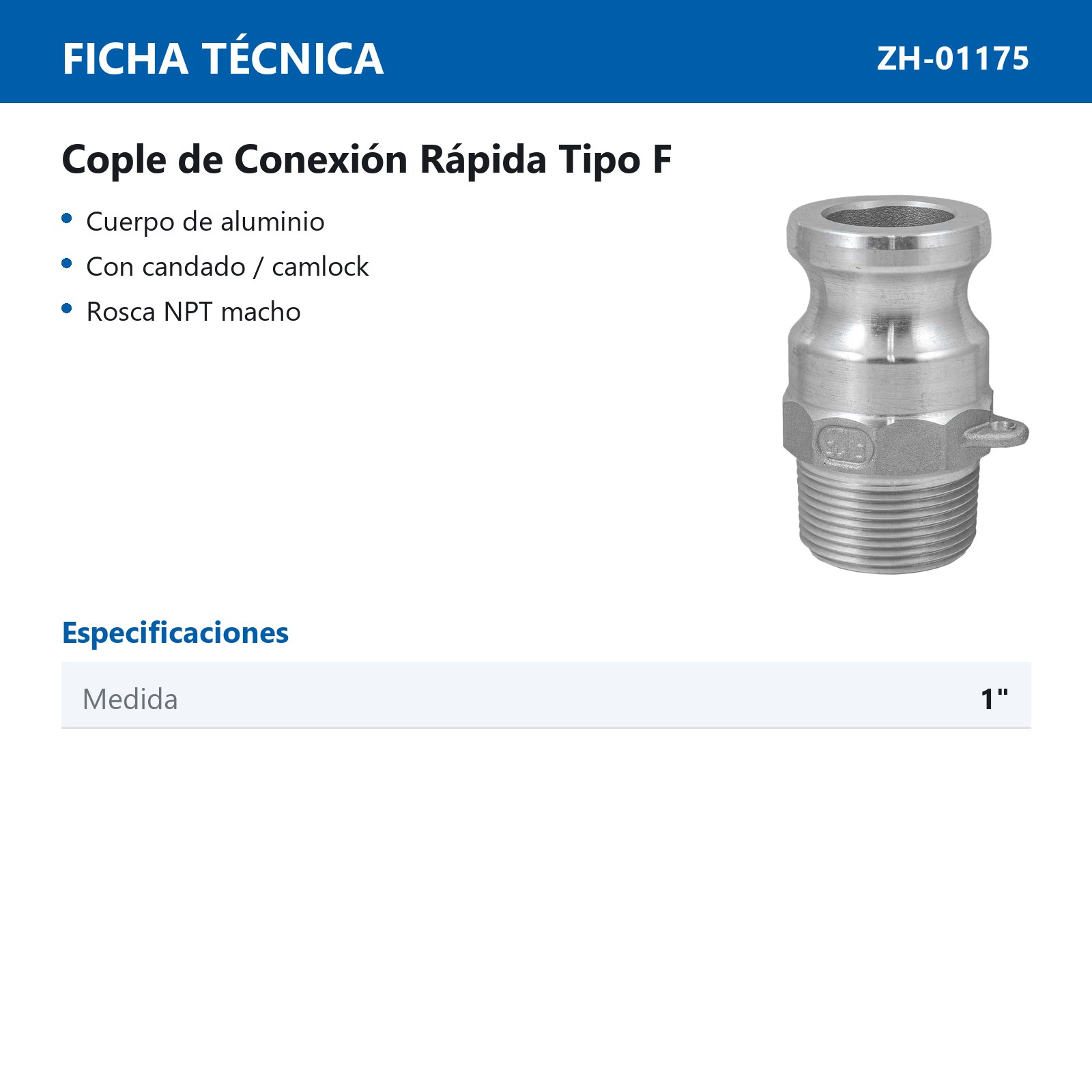COPLE DE CONEXION RAPIDA TIPO F 1" - Imagen 2
