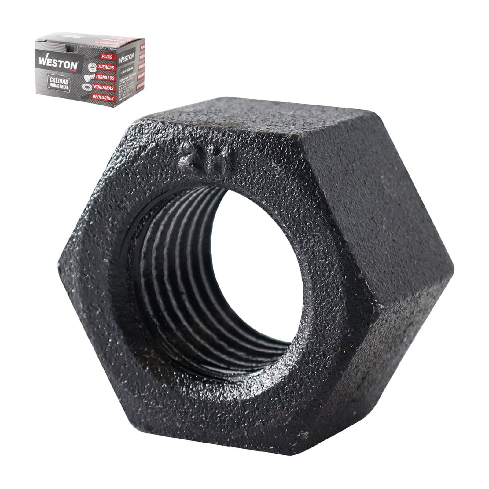 Tuerca Hexagonal Grado 2H Negra 1/2-13 Weston - Caja con 200 Piezas