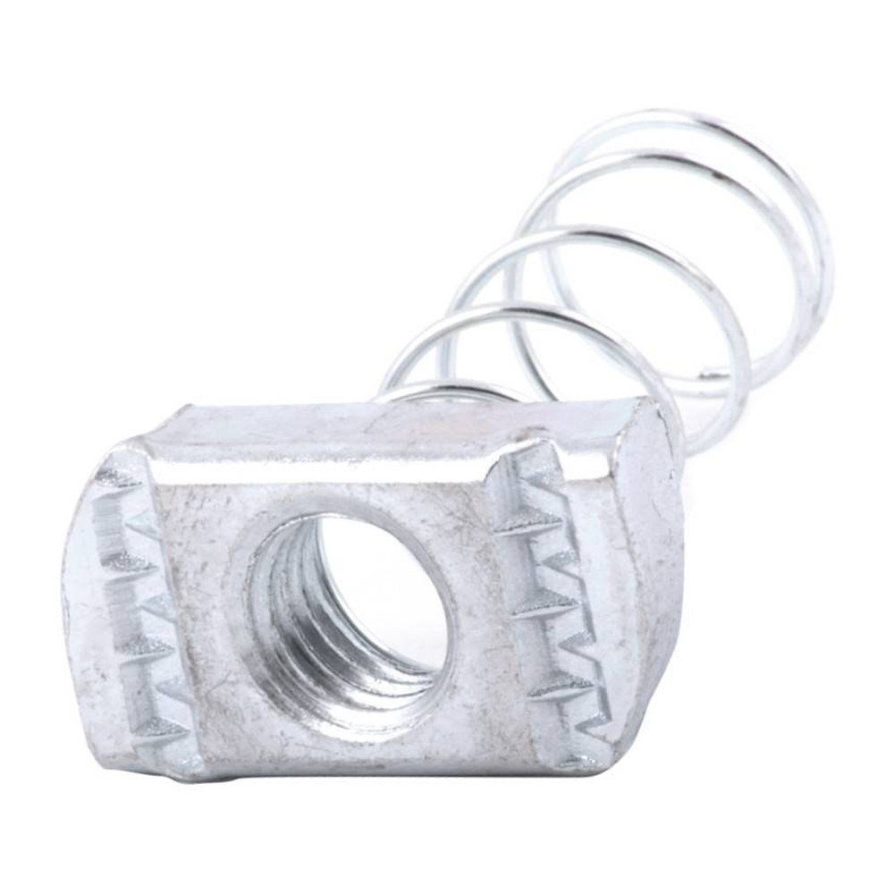 Tuerca con Resorte para Canaleta Galvanizada 1/4"-20 x 34.5 x 19 x 6 mm Weston (Caja c/200 pzas)