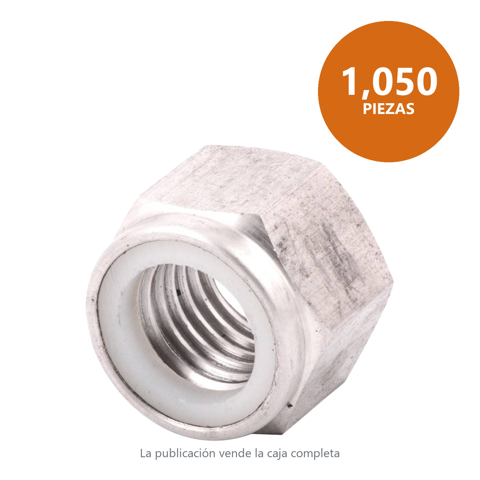 TUERCA D/SEG. INSERTO/NYLON ACERO INOX.-7/16-14" (Caja a granel c/1050 - Precio x Pieza) - Imagen 2
