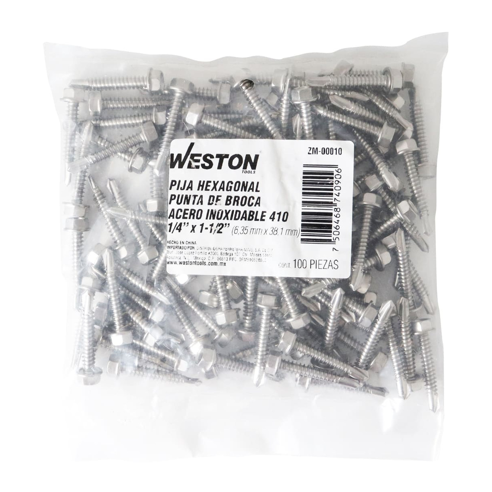 PIJA HEX. PUNTA BROCA ACERO INOXIDABLE 410 1/4X1-1/2 (precio por caja, caja con 100 piezas) - Imagen 4
