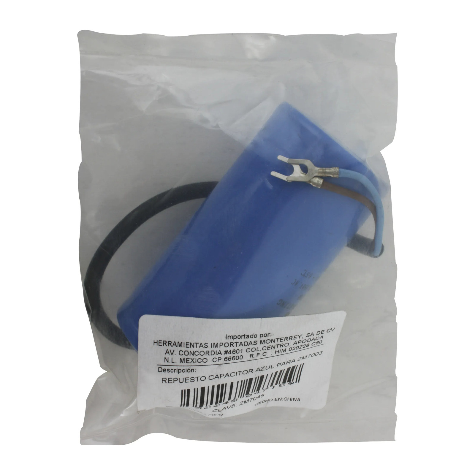 REPUESTO CAPACITOR AZUL PARA ZM7003 - Imagen 2