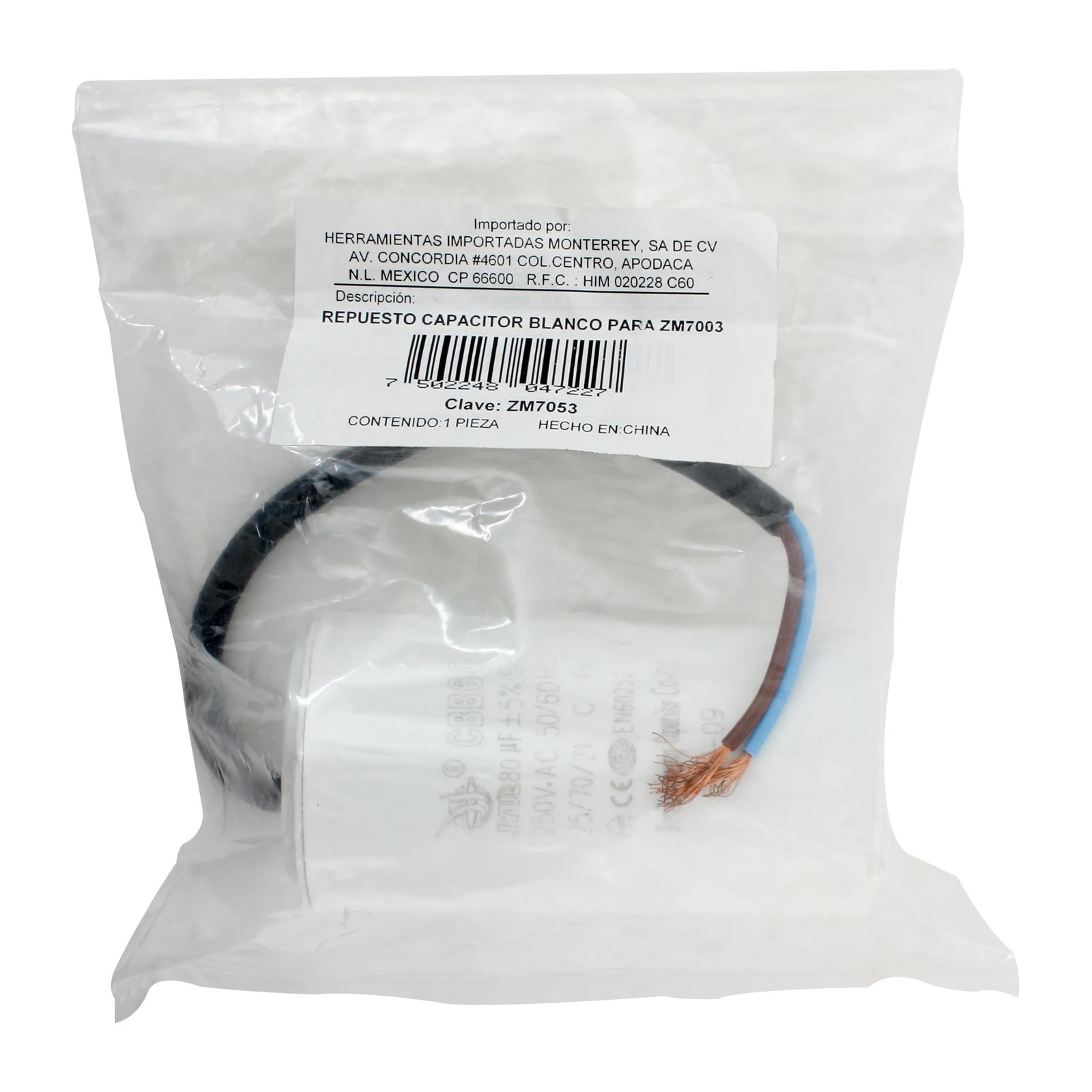 Repuesto Capacitor Blanco para ZM7003 - Imagen 2
