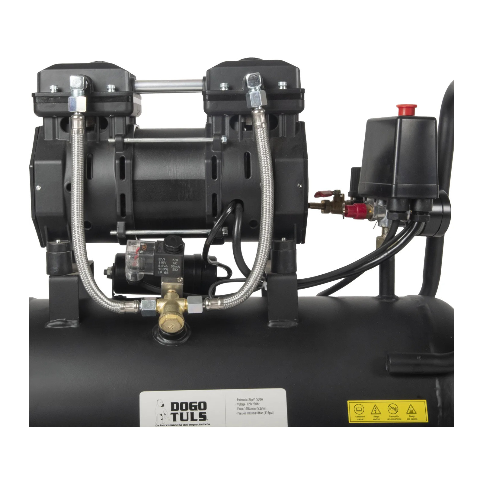 Compresor de Aire 2 HP 24 L Libre de Aceite Cobre - Imagen 3