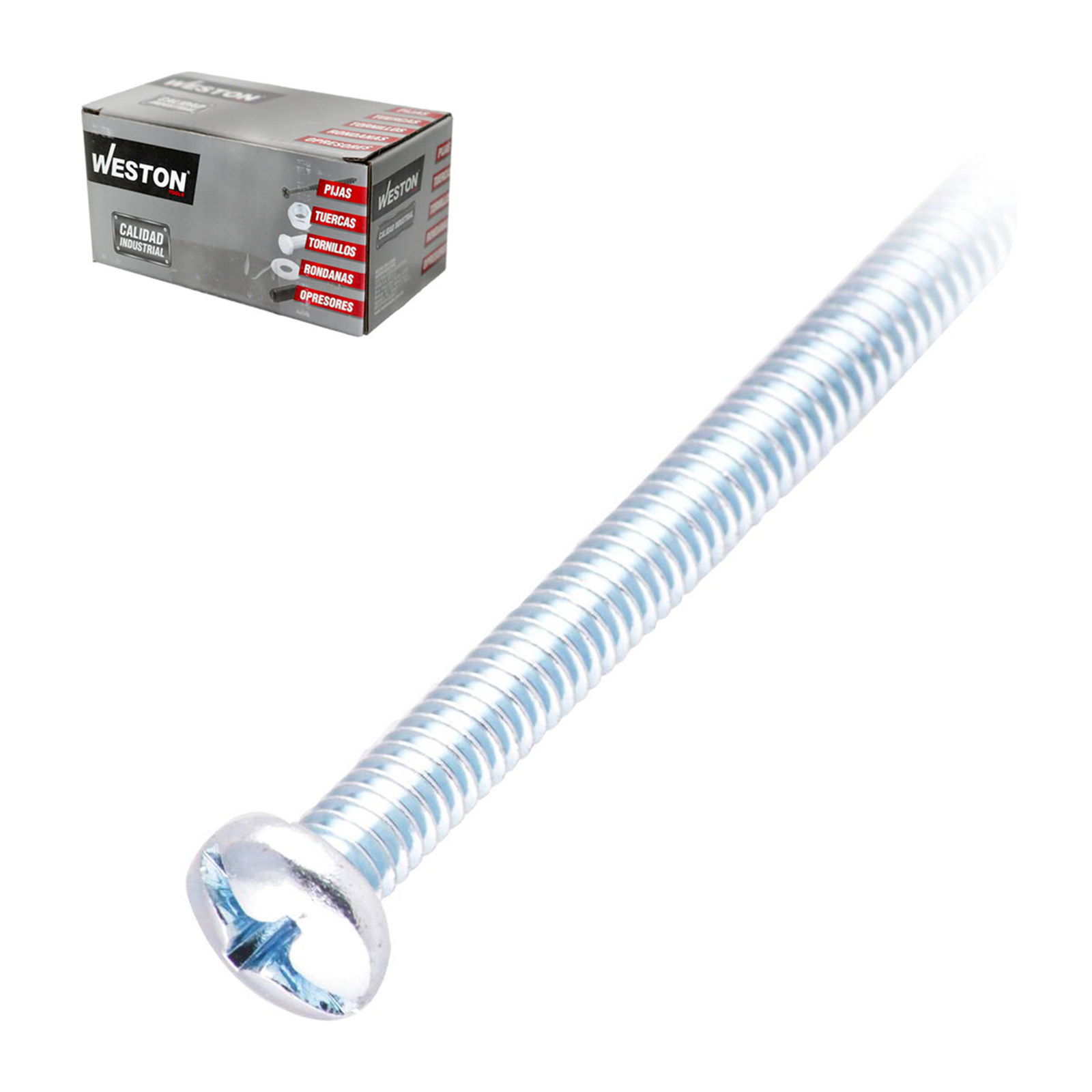 Tornillo para Estufa Cabeza Combinada 3/16 x 1/2" WESTON (Caja c/100 pzas)
