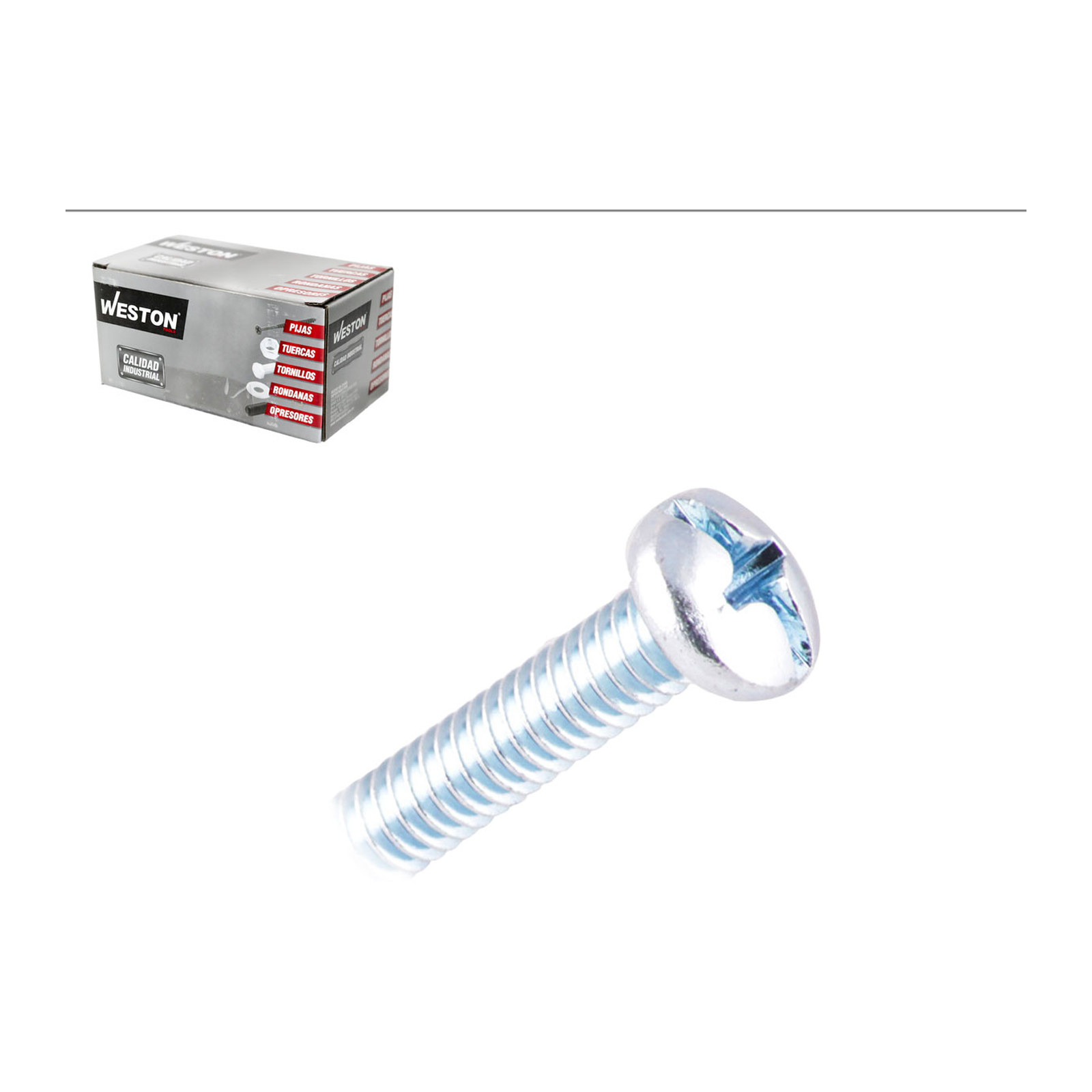 Tornillo para Estufa Cabeza Combinada 1/4 x 1" Weston (Caja con 100 piezas)