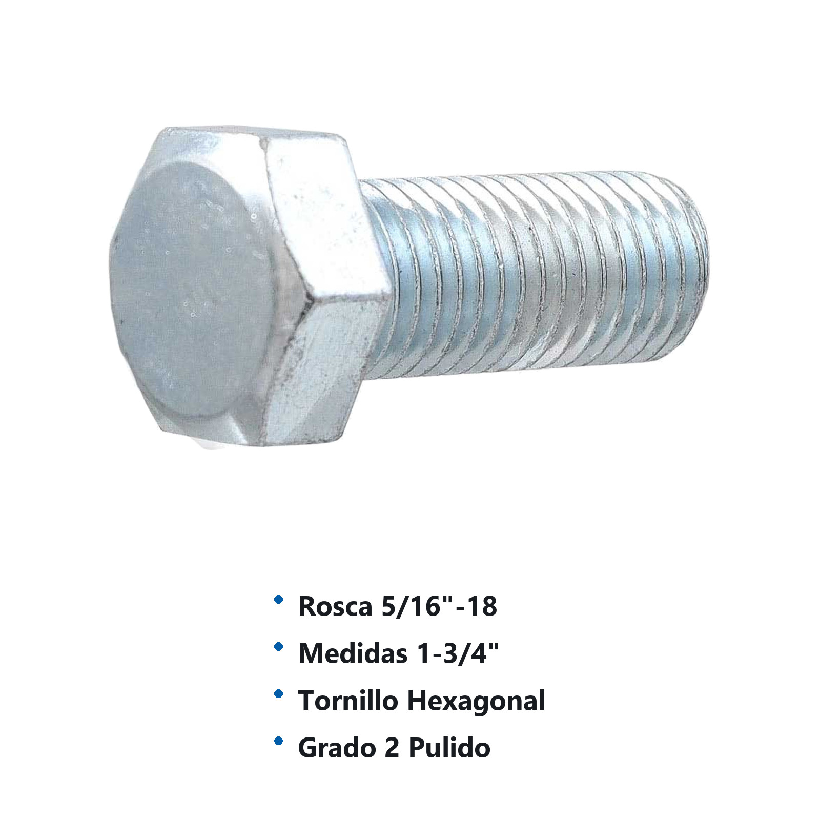TORN. G2 GALV. 'RC' 5/16-18 X 1-3/4 (Precio x Caja - Caja c/100 pzas) - Imagen 2