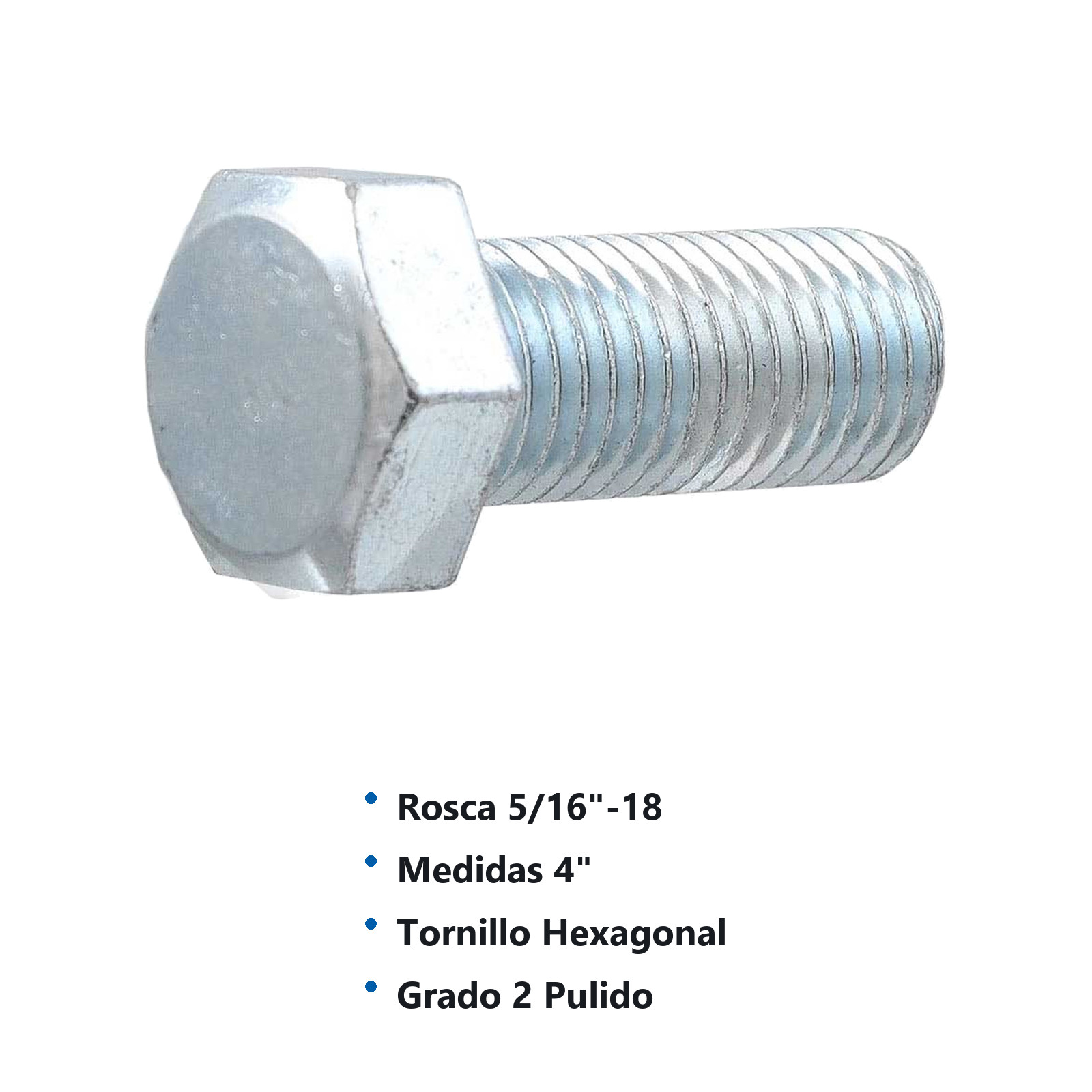 TORN. G2 GALV. 'RC' 5/16-18 X 4 (Precio x Caja - Caja c/50 pzas) - Imagen 2