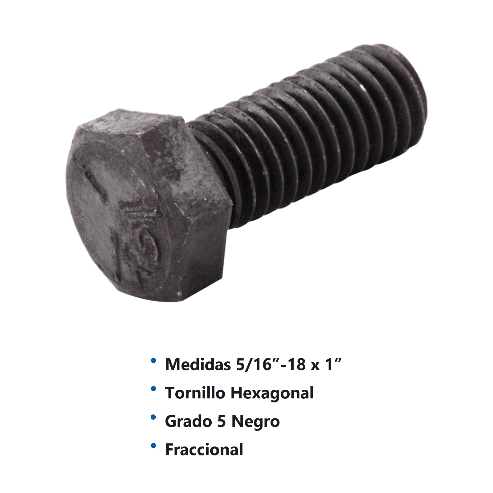 TORN. HEX. G5 NEGRO 5/16-18 X 1 (Precio x Caja - Caja c/100 pzs) - Imagen 2