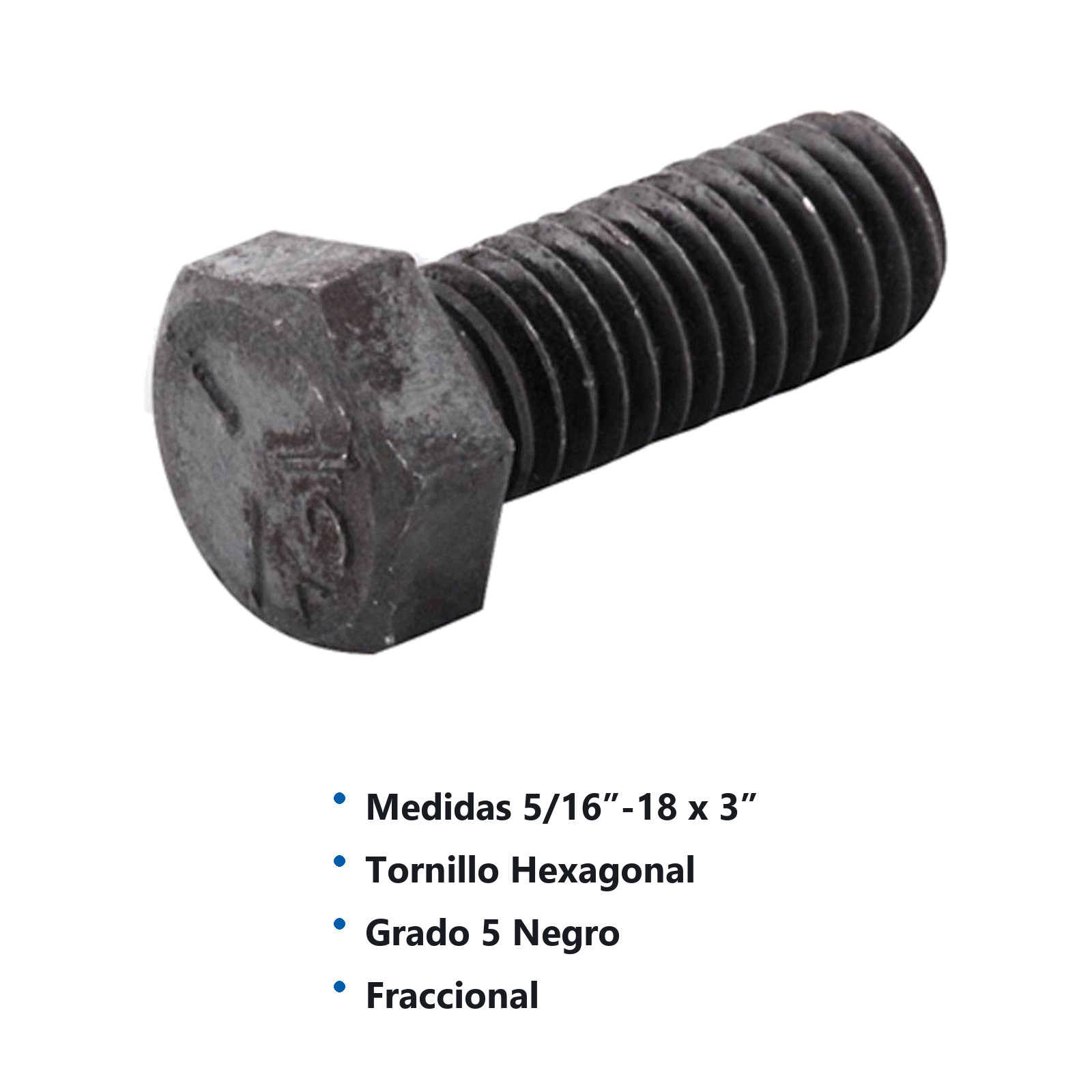 TORN. HEX. G5 NEGRO 5/16-18 X 3 (Precio x Caja c/50 pzas) - Imagen 3