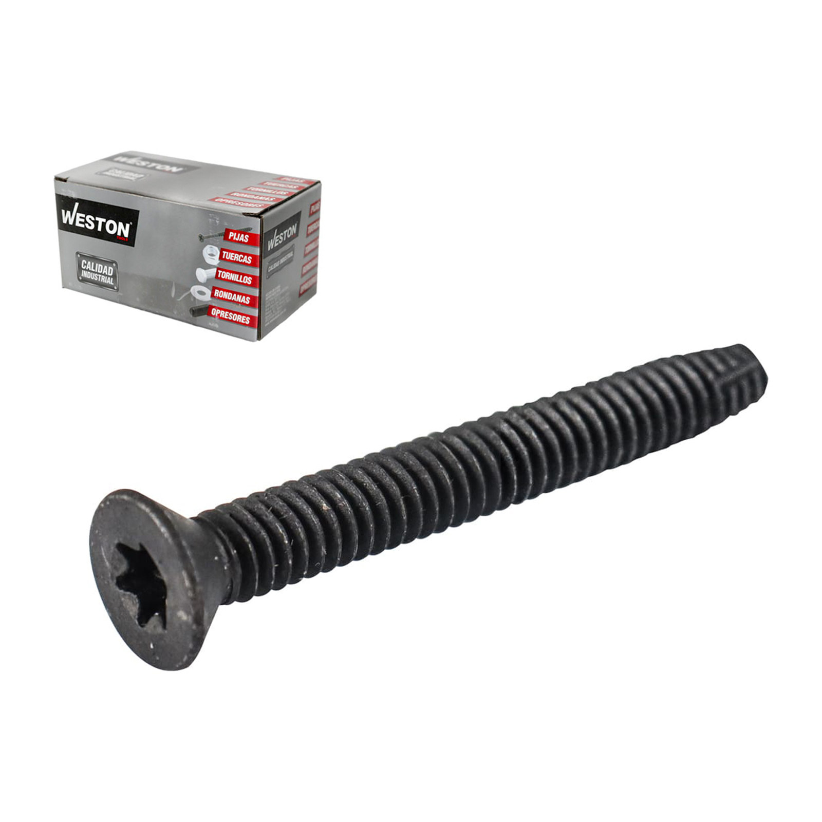 Tornillo Cabeza Plana Torx Negro 1/4 x 5 WESTON (Caja con 200 piezas)