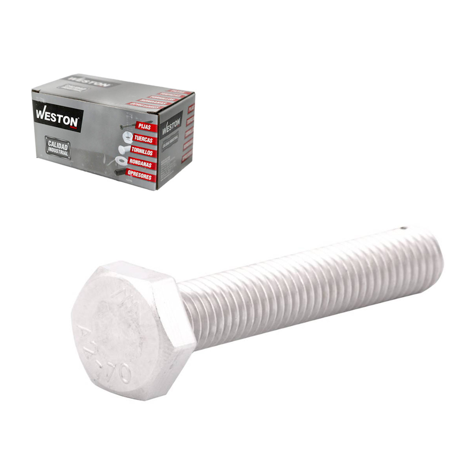 Tornillo Hexagonal Acero Inoxidable WESTON M8-1.25 x 30 mm - Caja con 100 piezas