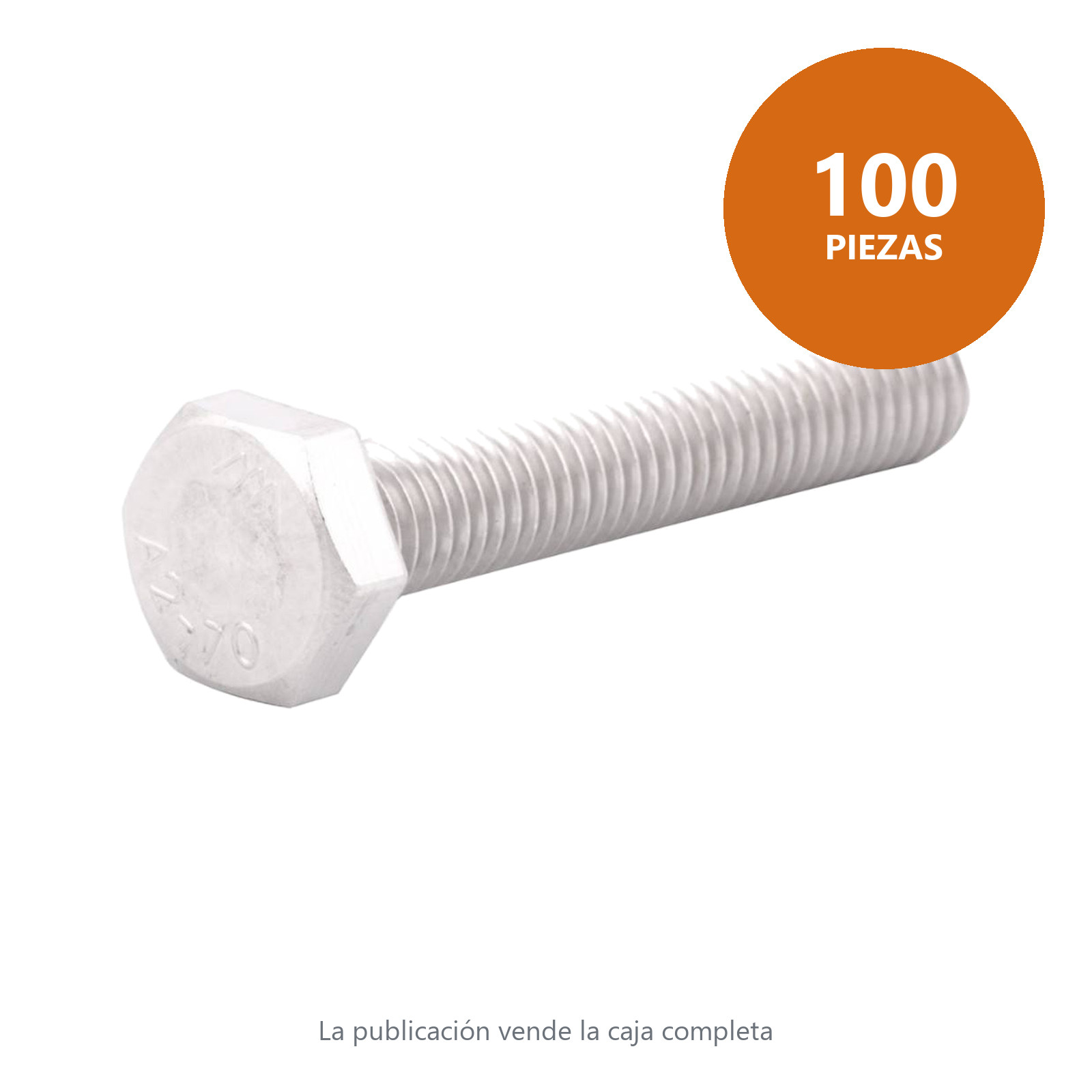 TORNILLO HEX ACERO INOX. 'RC' M8-1.25 X 45  (Precio x Pza - Caja c/100 pzas) - Imagen 2