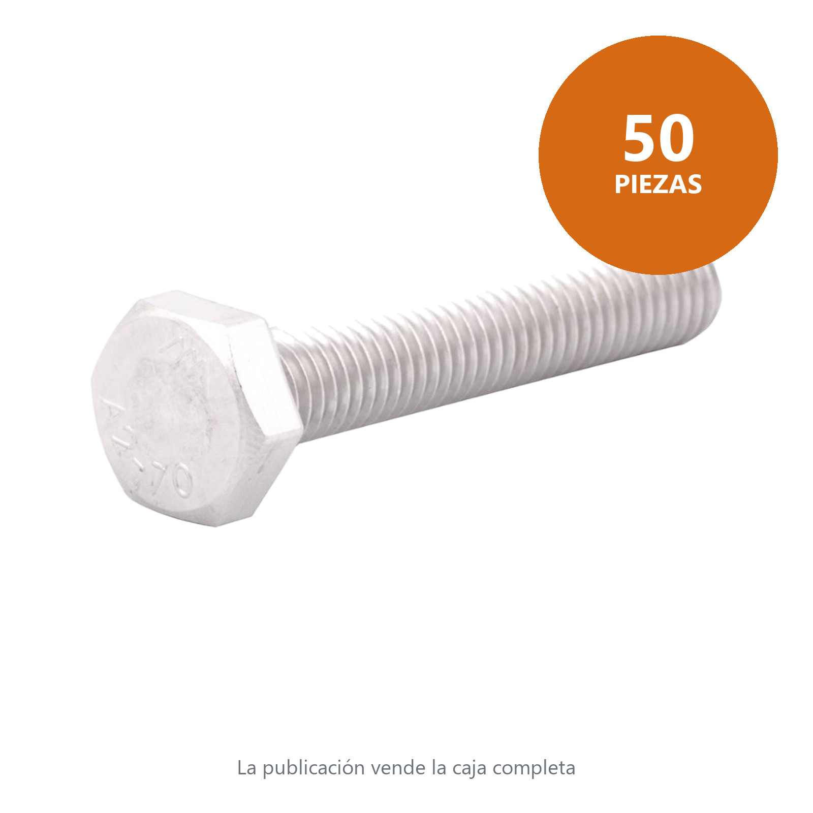 TORNILLO HEX ACERO INOX. 'RC' M10-1.5 X 20  (Precio x Pza - Caja c/50 pzas) - Imagen 2